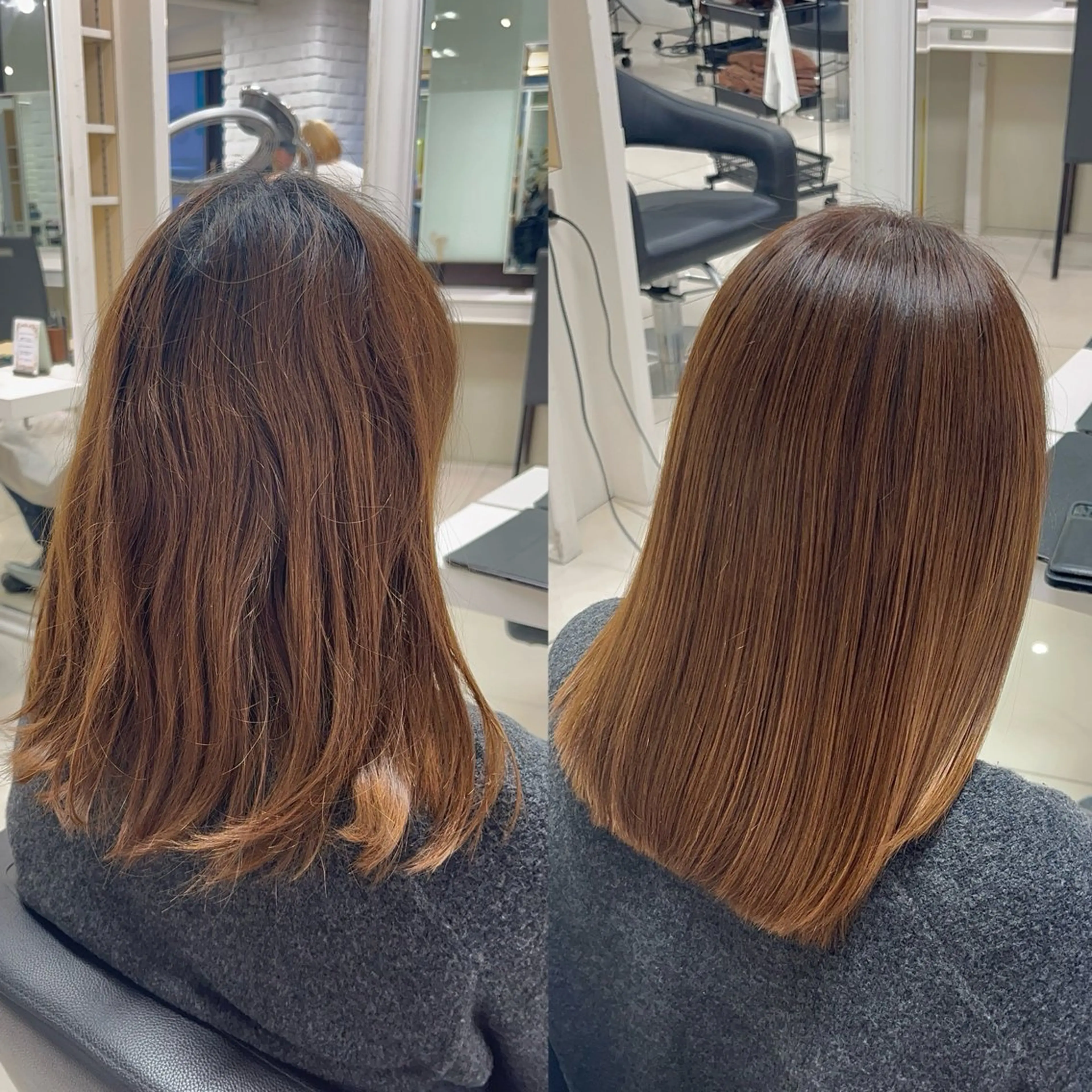 ミディアム カラー パーマ カット 縮毛矯正 トリートメント 縮毛矯正指名No.1 艶カラー/SHIMAのヘアスタイル