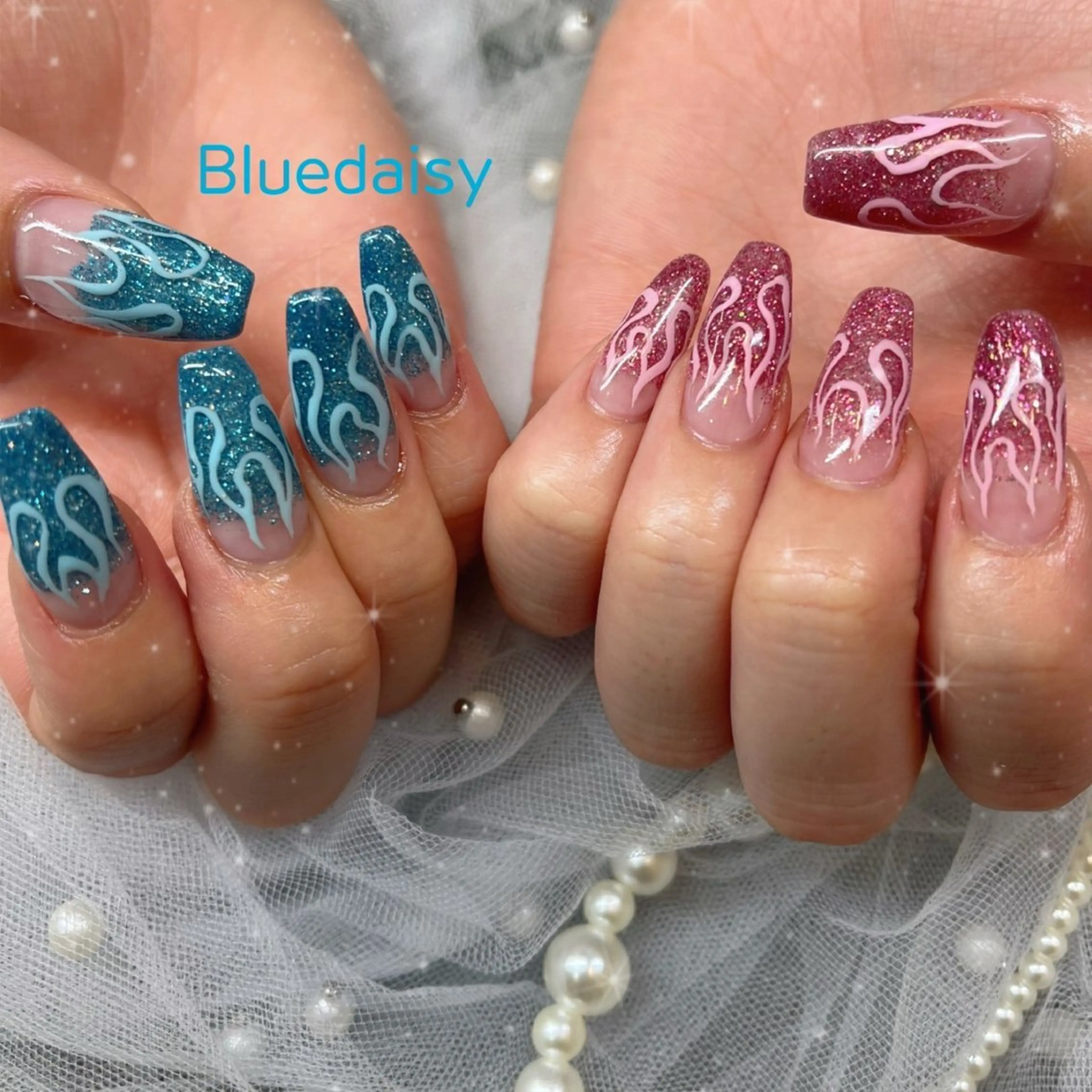 ネイル ハンドネイル Blue daisy 栄本店のネイルデザイン