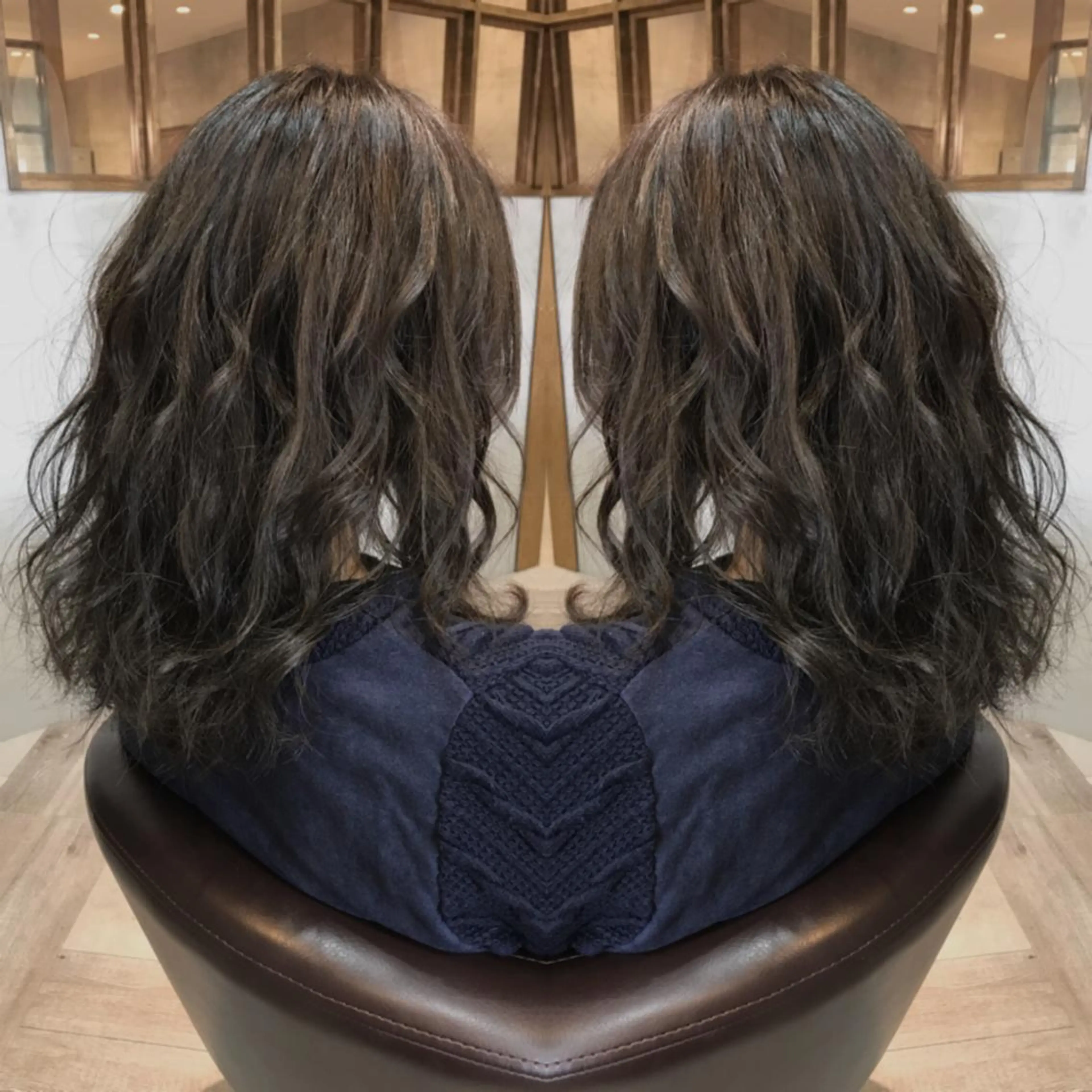 ミディアム カラー ヘアカラー 重政 和樹のヘアスタイル