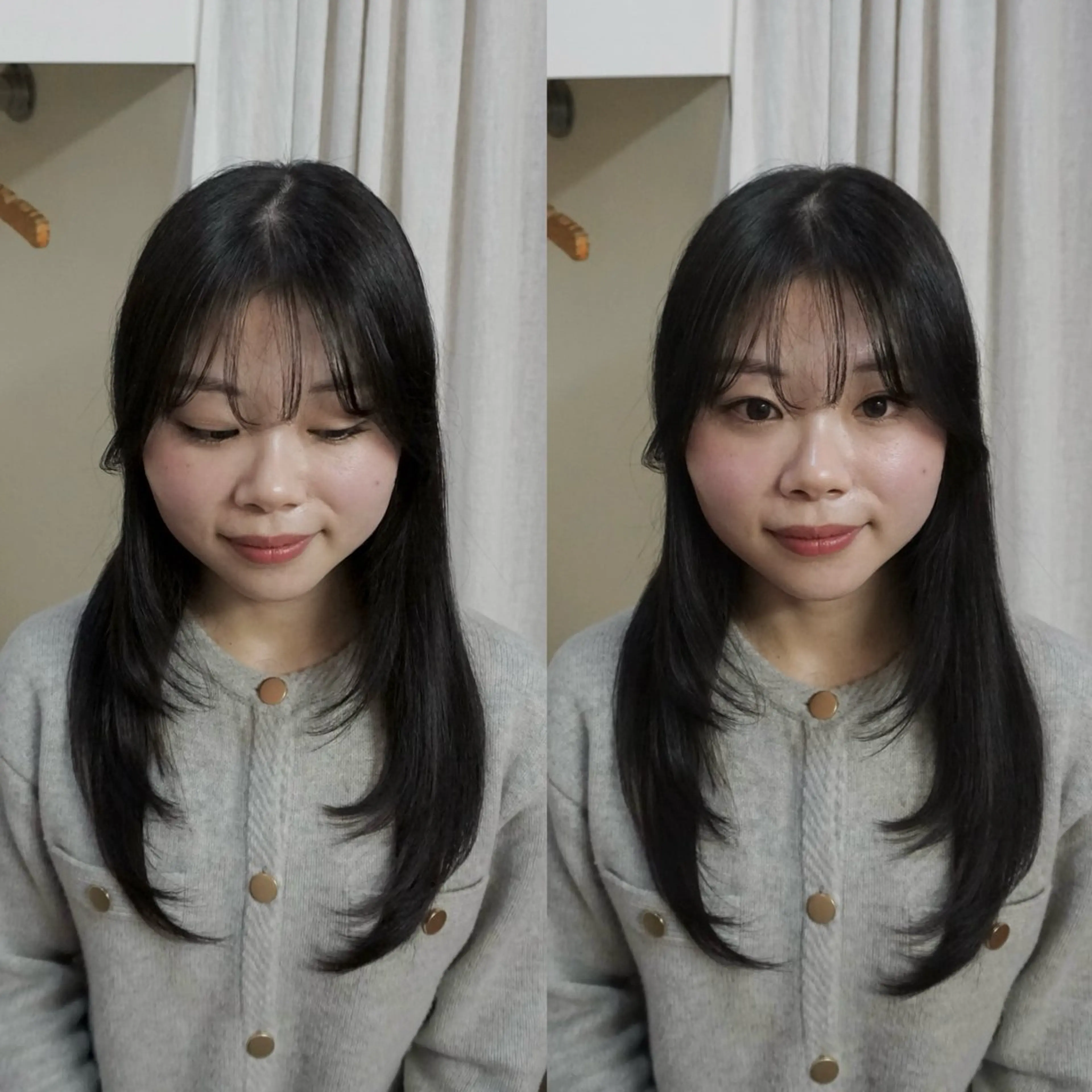 顔まわりレイヤーカットの写真