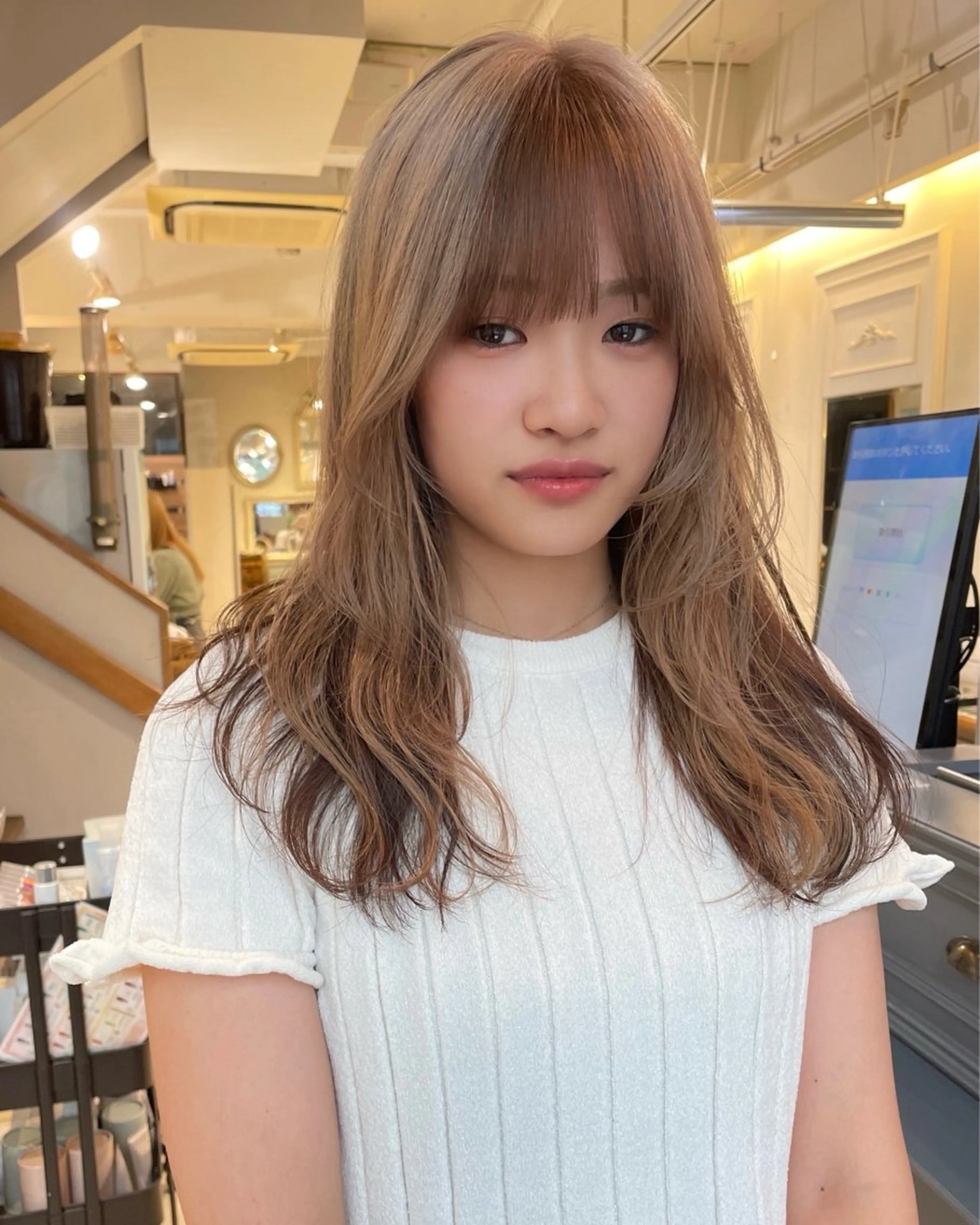 ロング カラー ベージュカラー ブラウンカラー デザインカラー カット ヘアカラー トリートメント ボブ ブリーチ/miinaのヘアスタイル