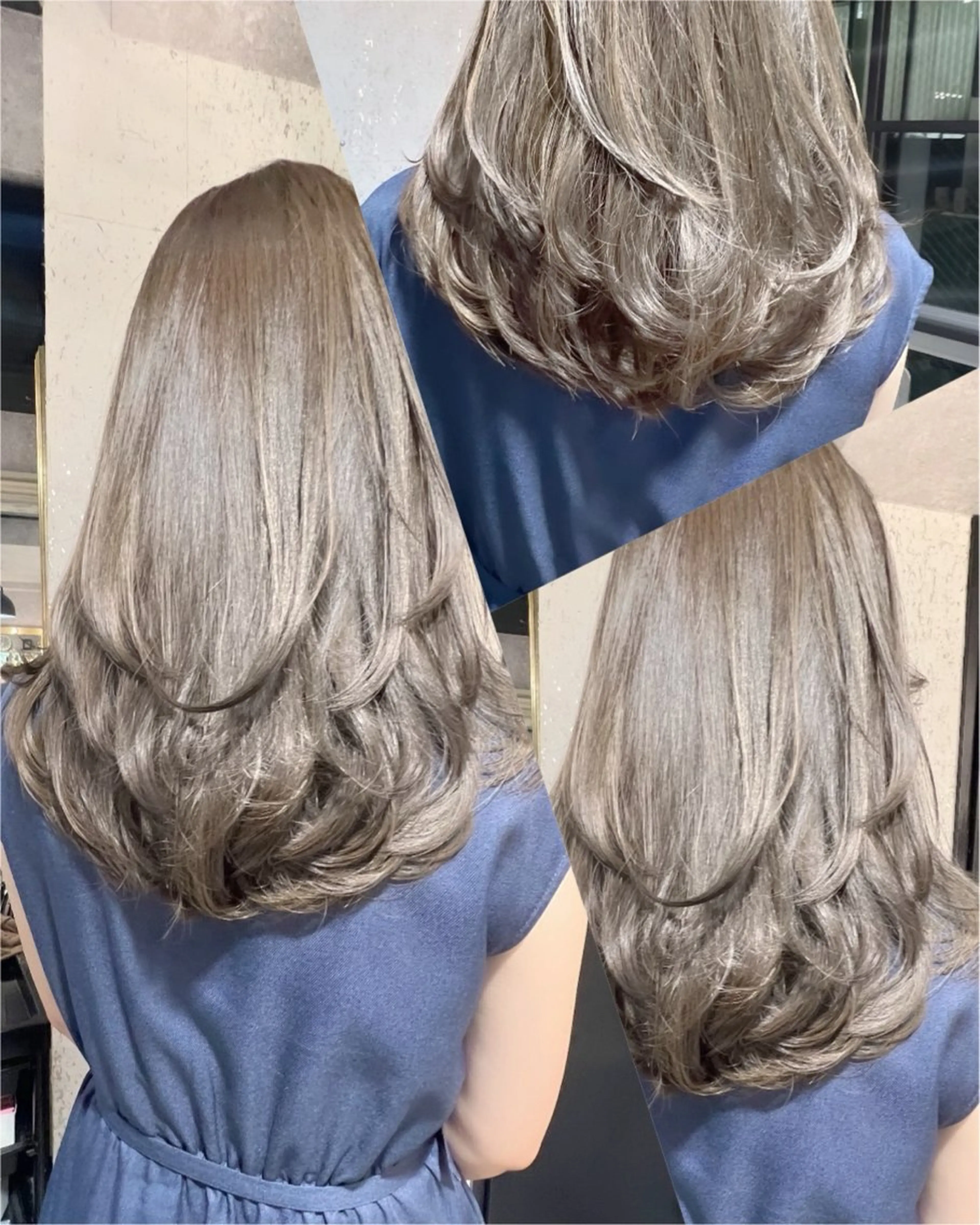 ミディアム カラー カット ヘアカラー トリートメント ブリーチなし/韓国風 /レイヤー/山口のヘアスタイル