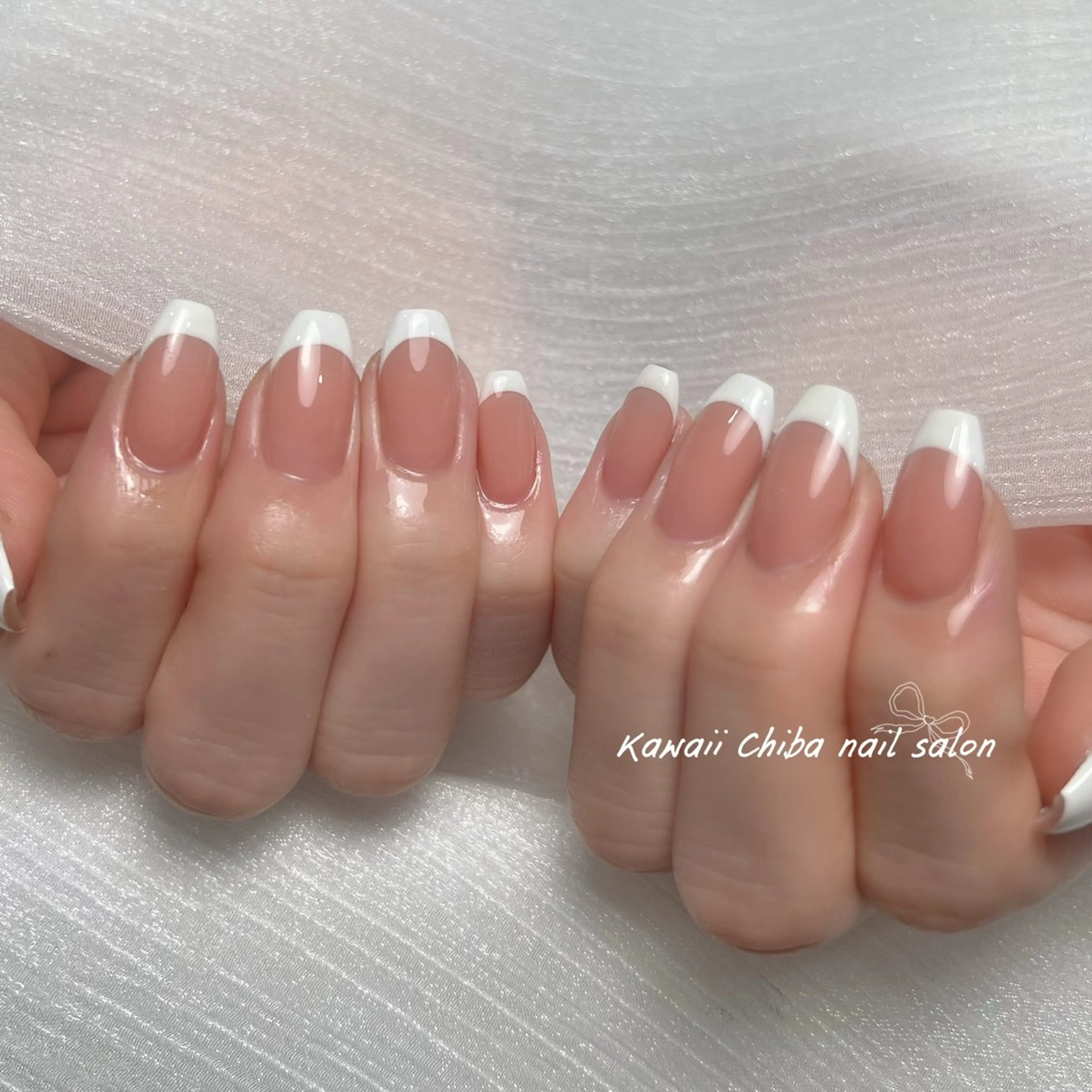 ネイル フレンチネイル ジェルネイル ガーリー キラキラネイル 韓国ネイル ハンドネイル ハンドケア Kawaii Chiba nailのネイルデザイン