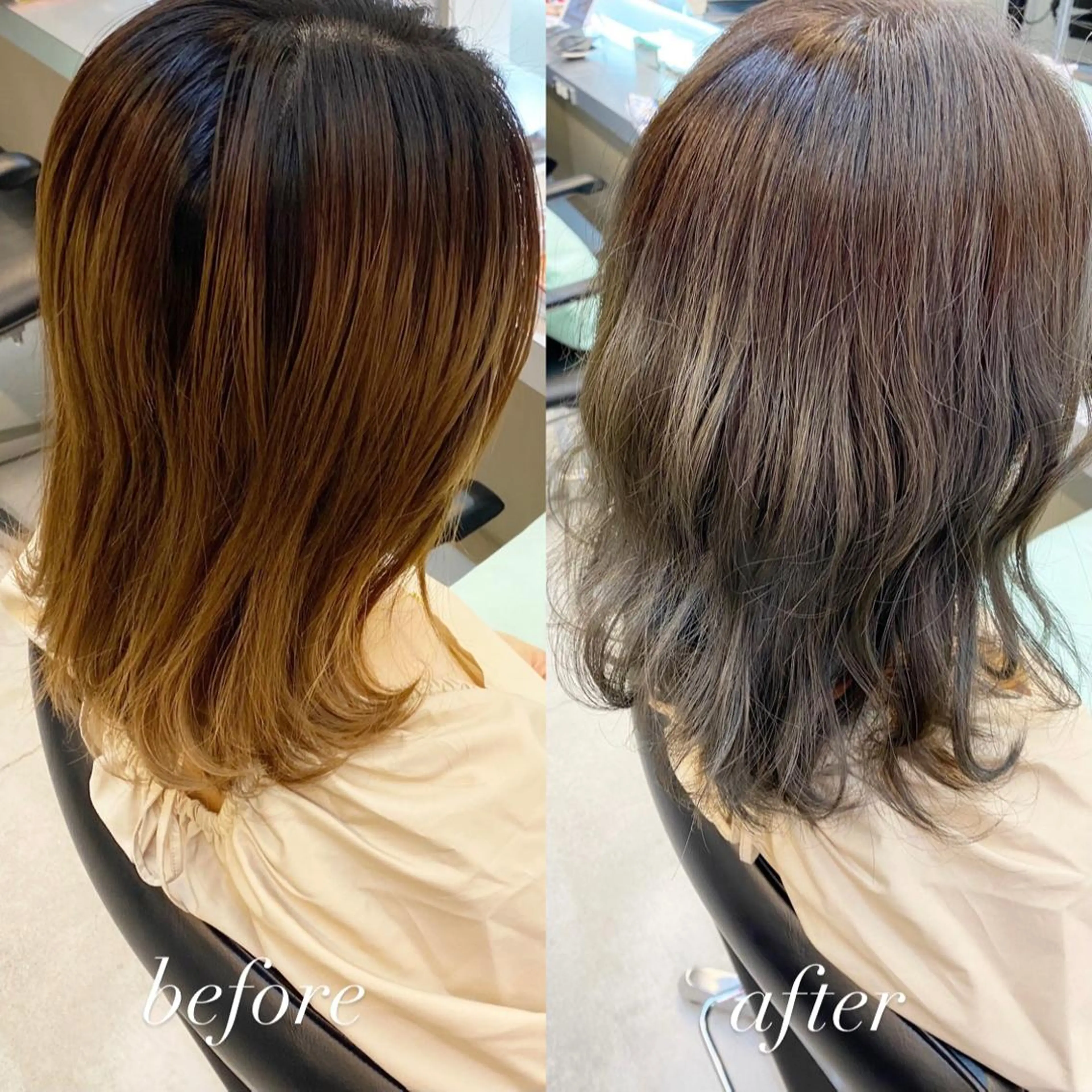 ミディアム カラー 透明感カラー グレージュ オリーブグレージュ オリーブグレー カット ヘアカラー トリートメント 艶髪と透明感を ‼️/若林のヘアスタイル