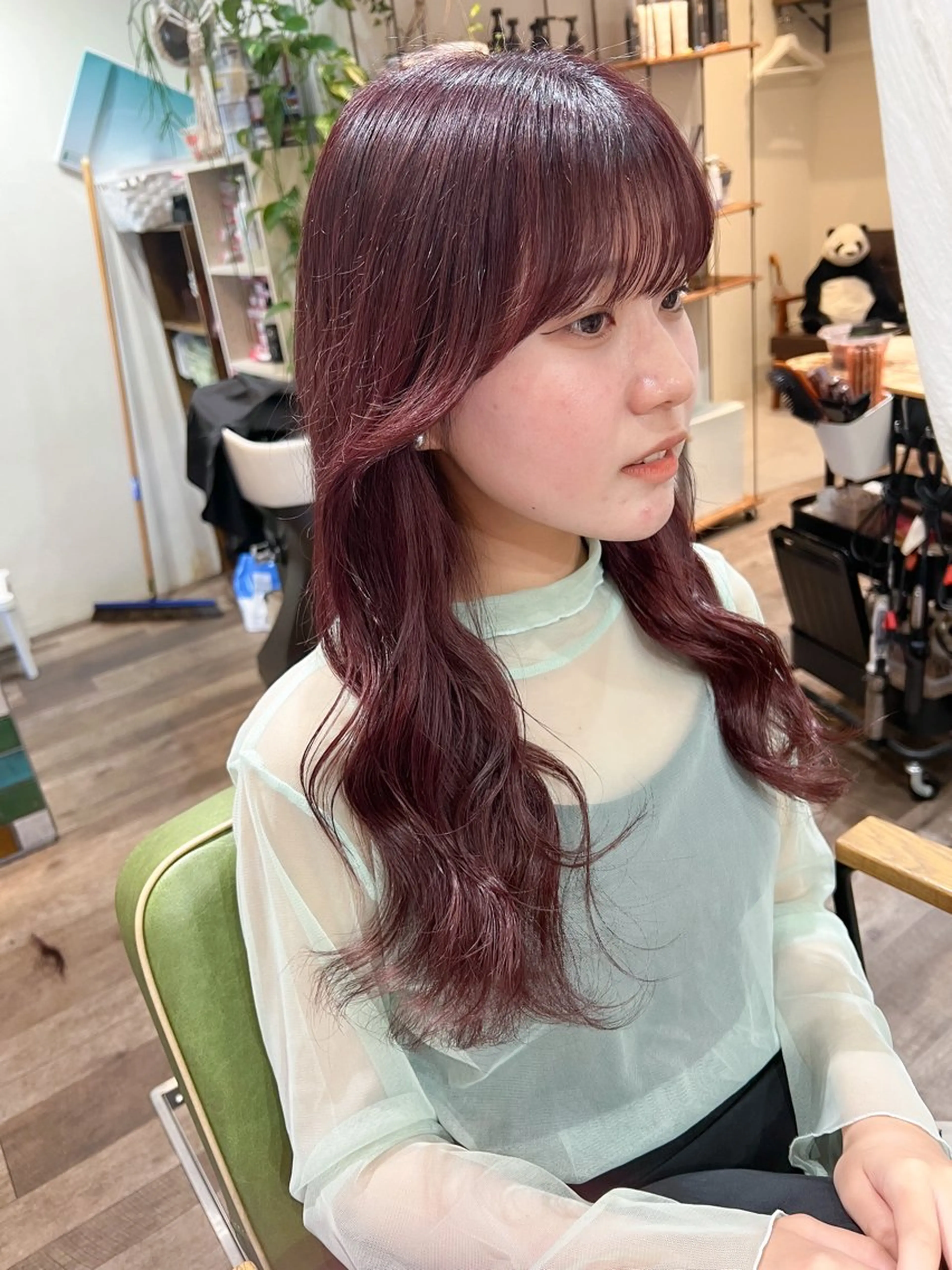 ロング カラー ブリーチ レッドカラー ヘアカラー カラーパティシエ facce🌼ikoのヘアスタイル