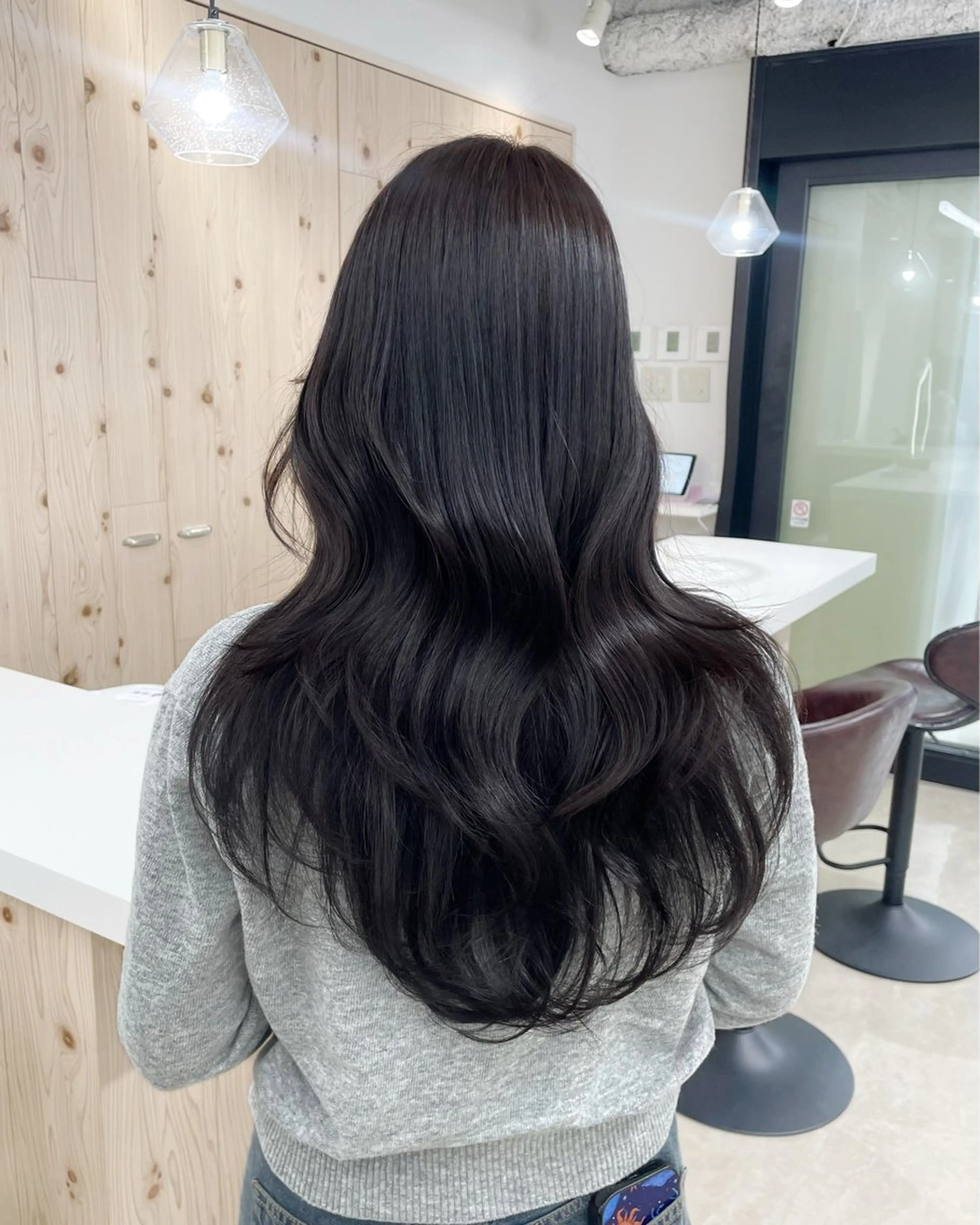 ロング カラー カット ヘアカラー トリートメント ヘアセット 新宿/韓国ヘア/ 髪質改善ストレートのヘアスタイル