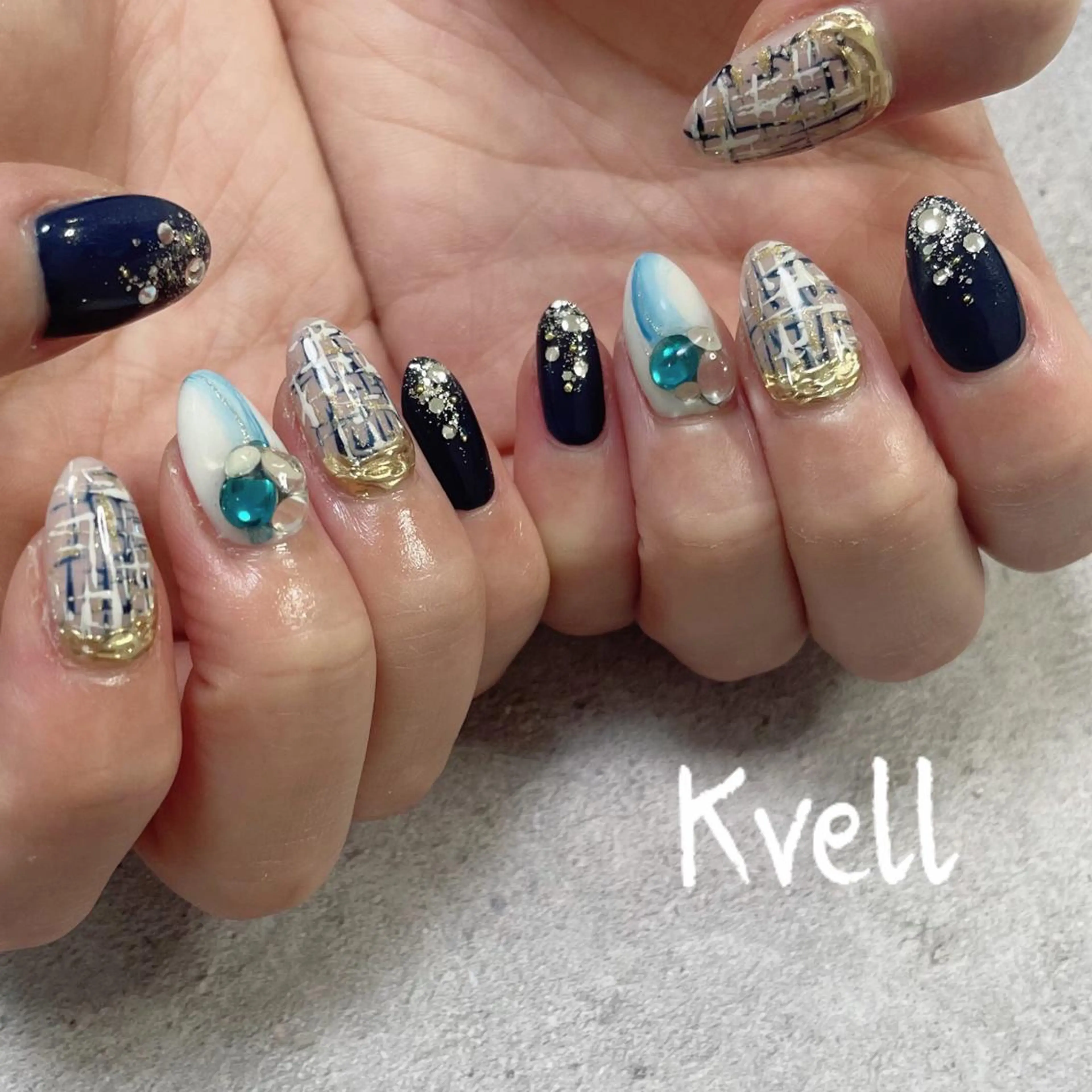 ネイル ツイードネイル ハンドネイル nail salon  Kvell所属・nailsalon Kvellのネイルデザイン