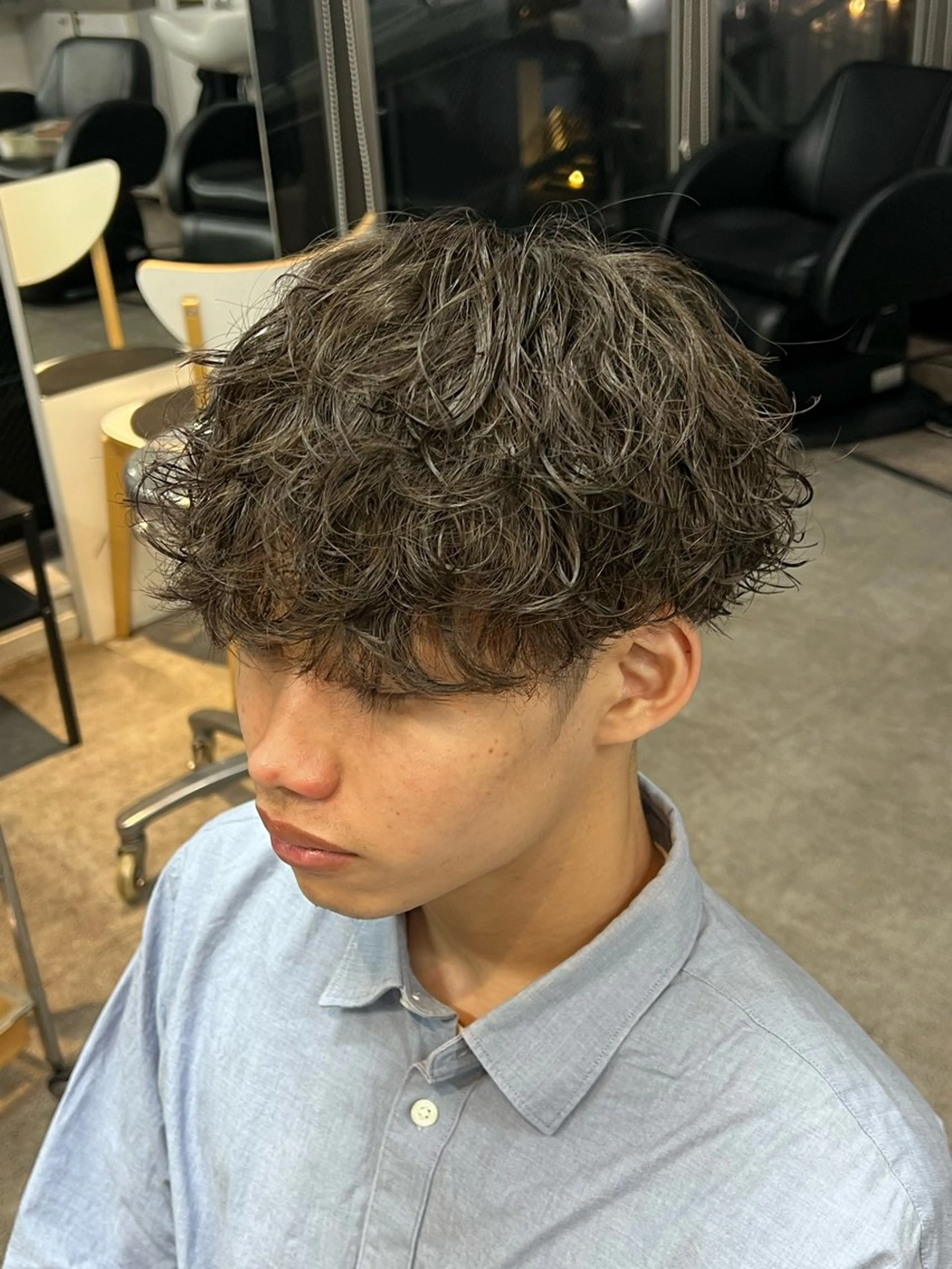パーマ メンズ マッシュ メンズパーマ 刈り上げ 波巻きパーマ カット パーマ 原宿 無料カット fifth イノウエのヘアスタイル