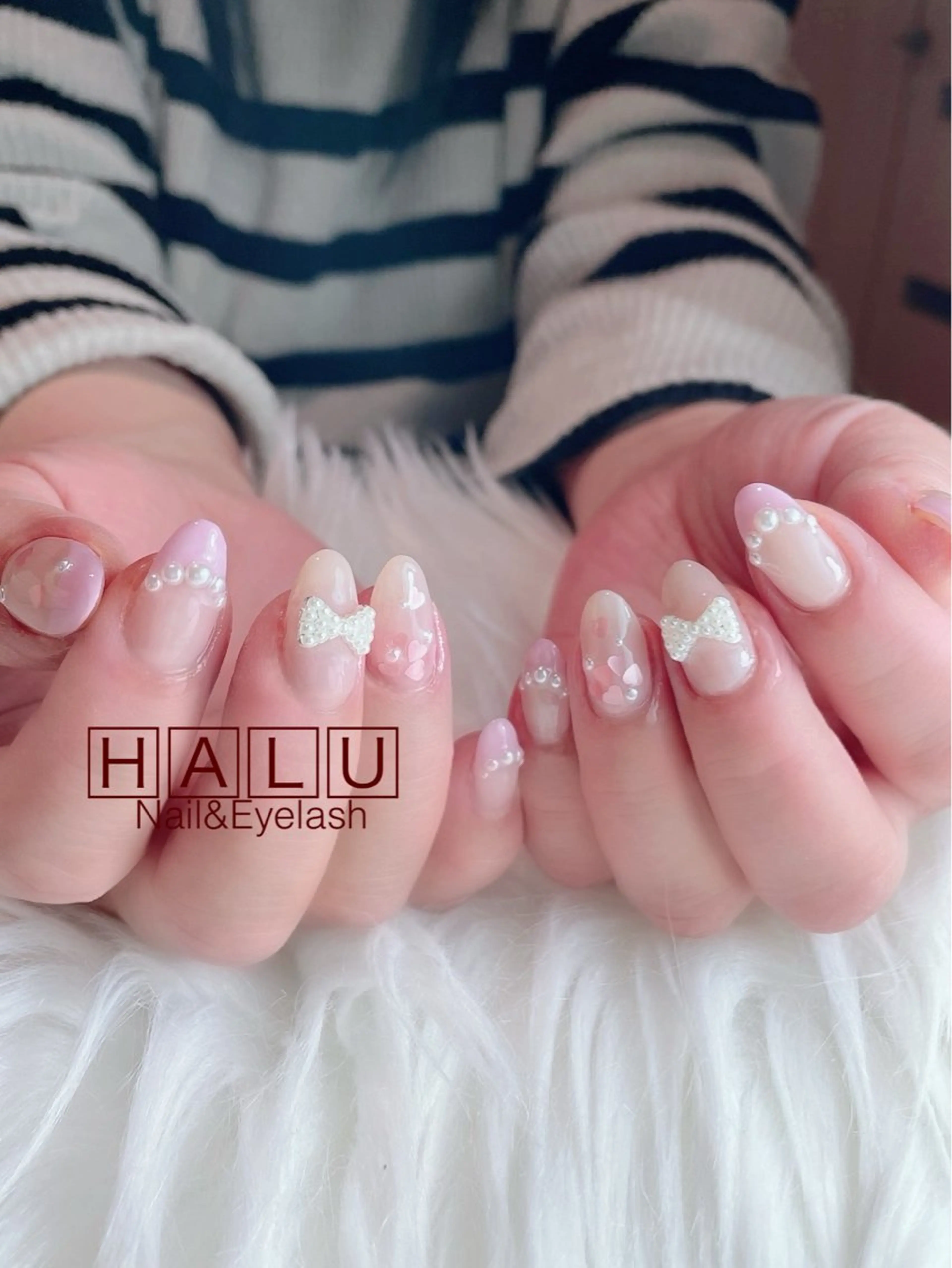 ネイル リボン HALU ハルのネイルデザイン