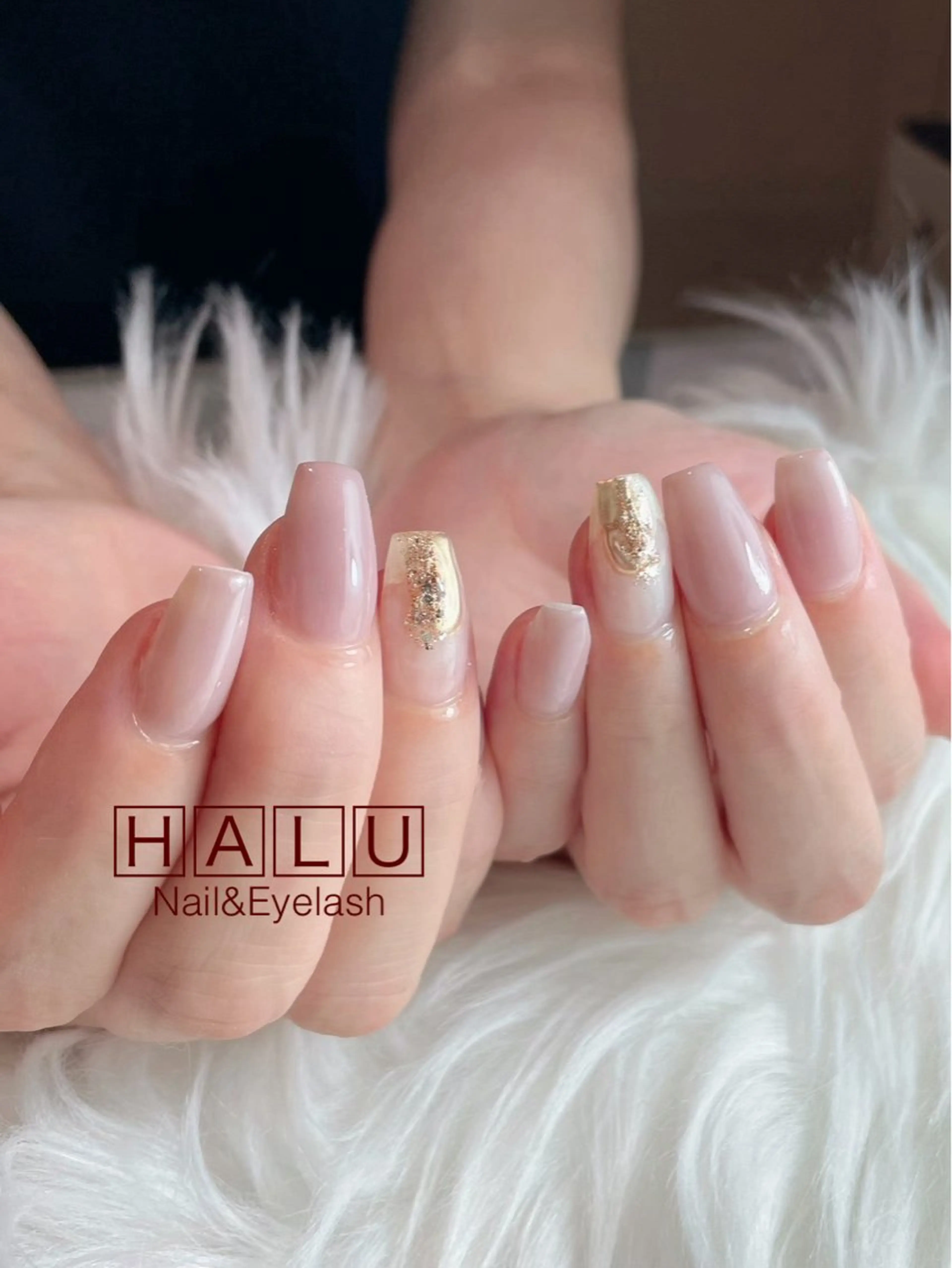 ネイル ラメ(グリッター) ミラーネイル HALU ハルのネイルデザイン