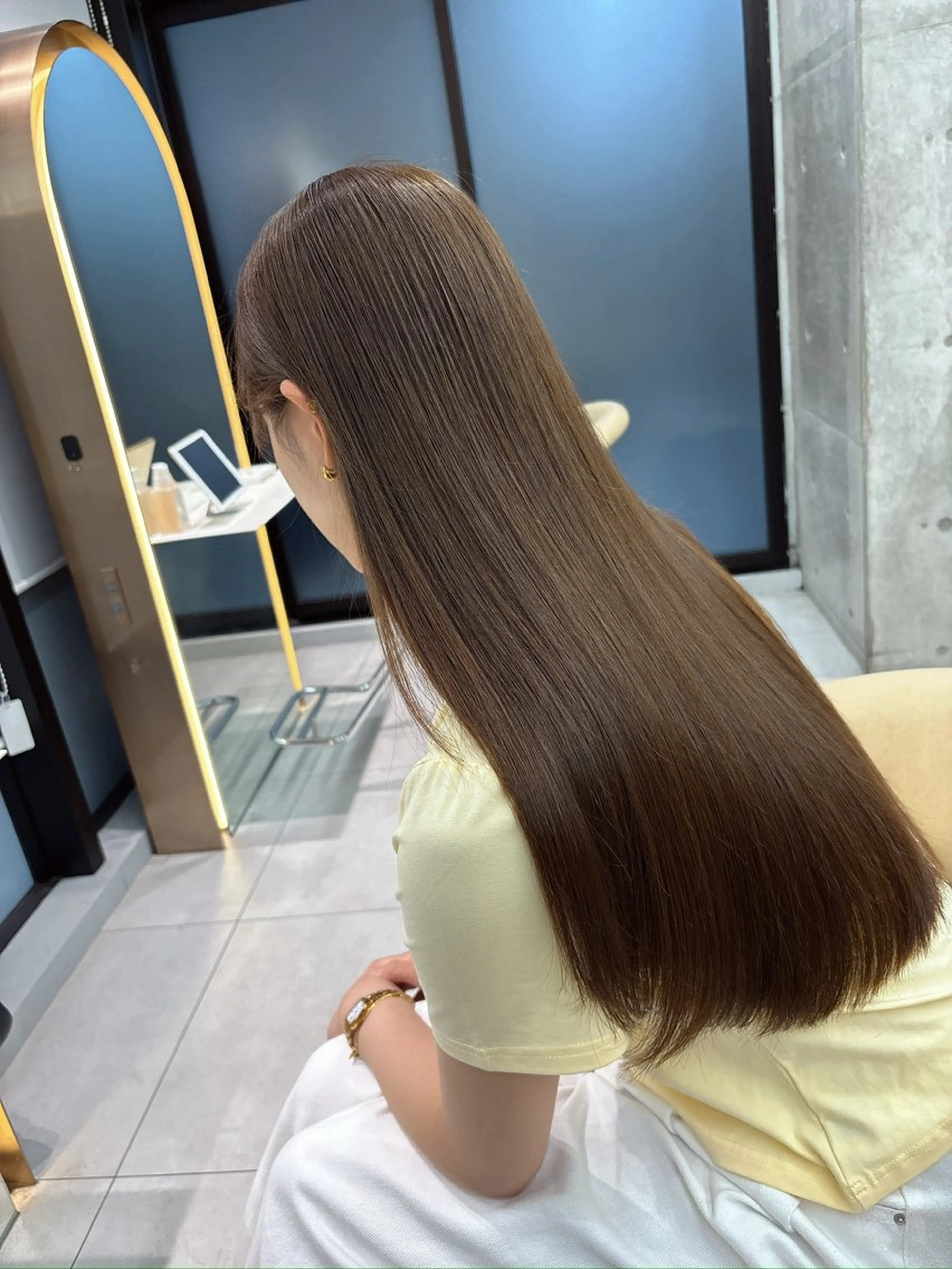 ロング カット ヘアカラー 縮毛矯正 福岡縮毛矯正✨️ ストレート 向井和輝のヘアスタイル