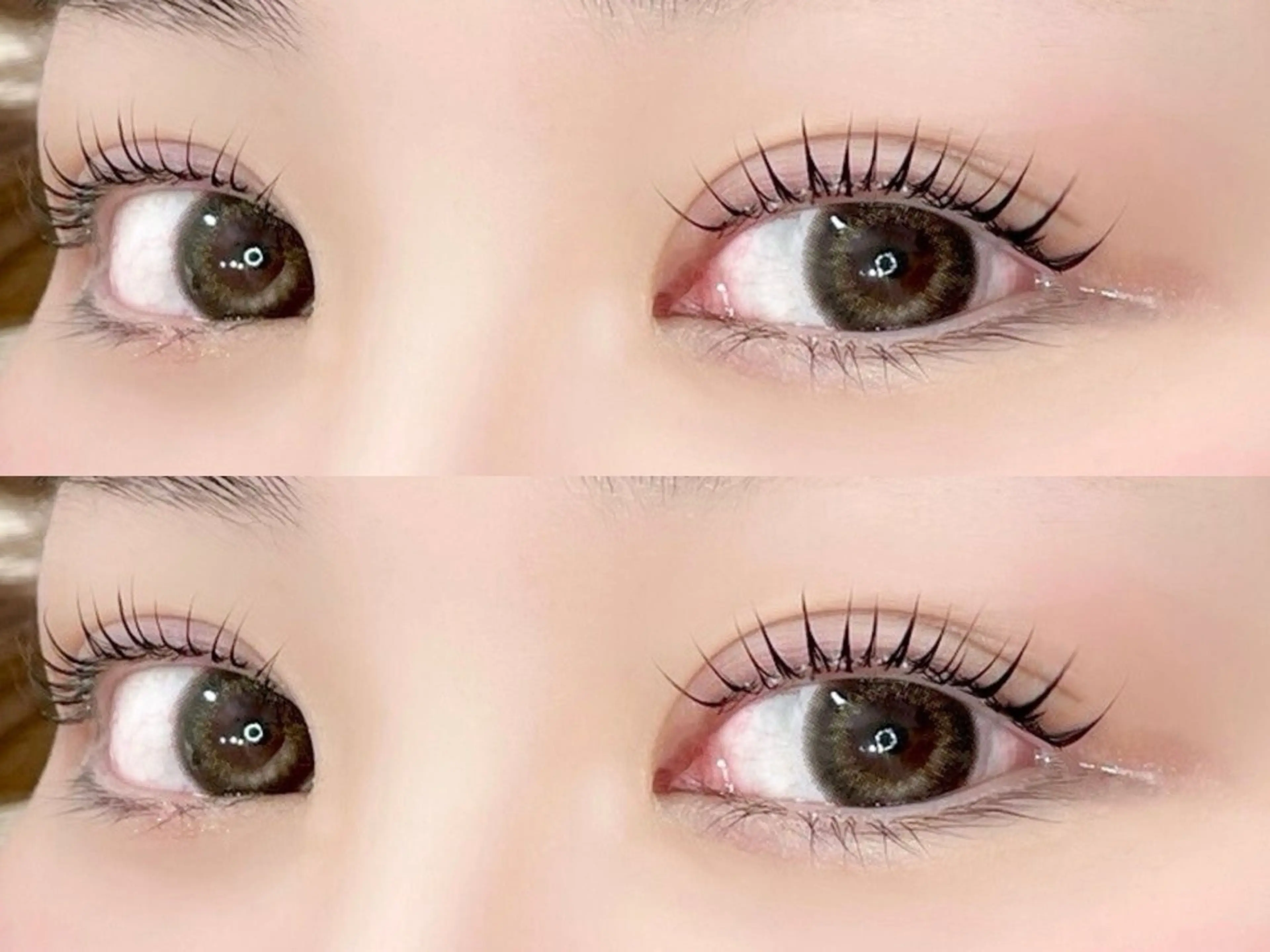 マツエク・マツパ レイヤー/顔周り/透 明感カラー/うる艶のヘアスタイル