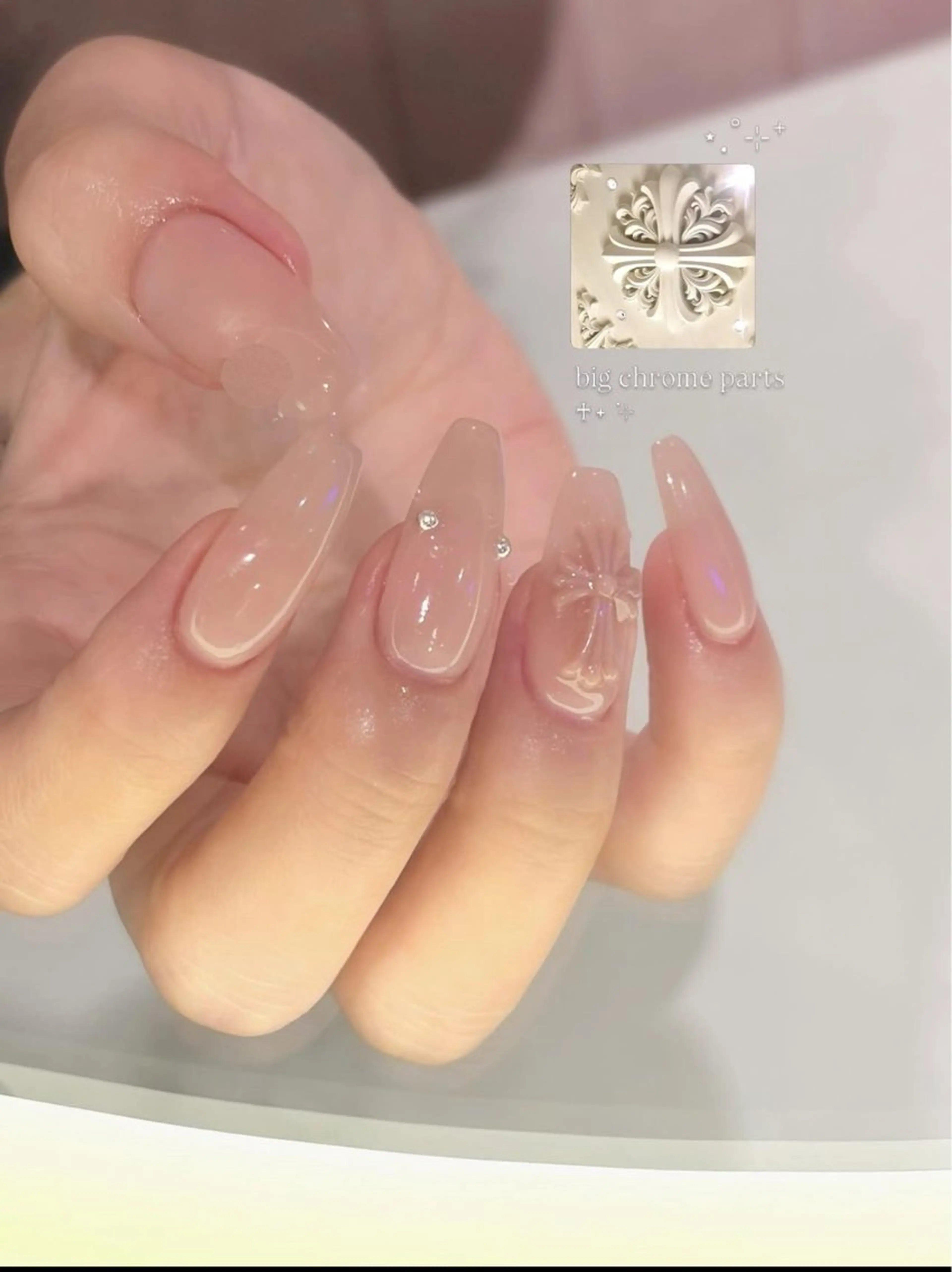 超人気！up！！🆙【チップ長さだし】ワンカラー×「クロム2個×ボール4個まで」《オフあり》の写真