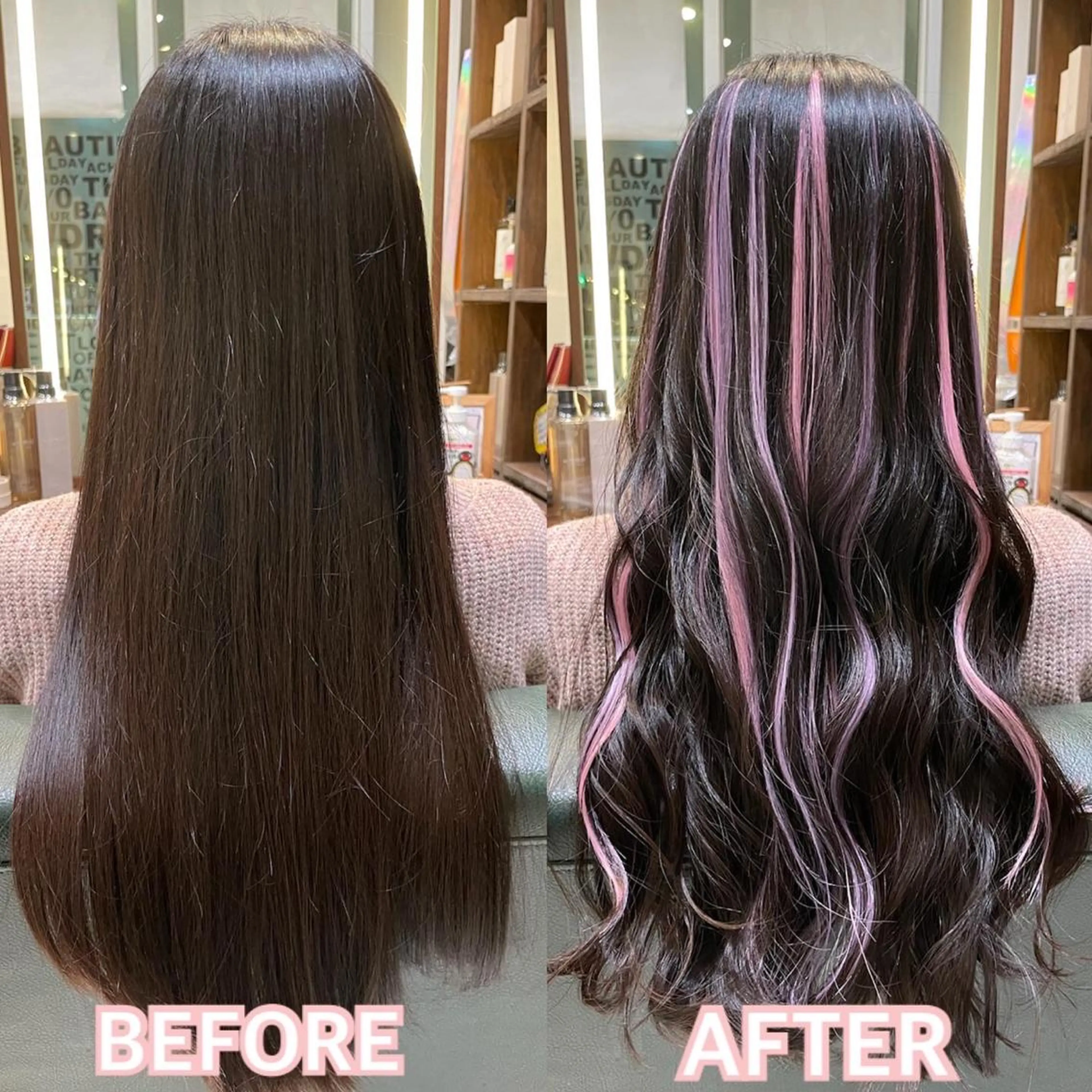 ロング エクステ ハイライト 髪質改善/縮毛矯正 ツヤ髪🩷さつきのヘアスタイル