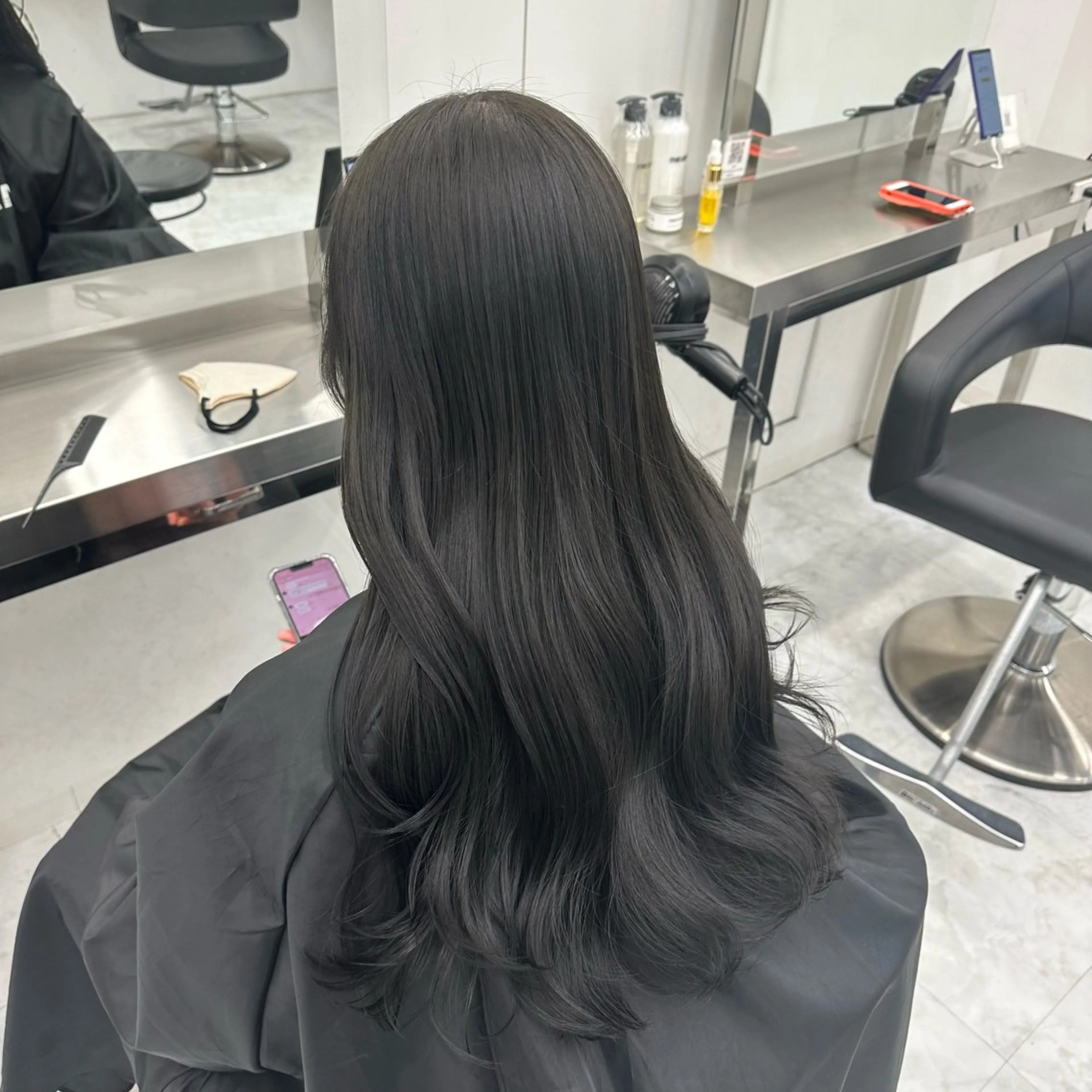 ロング ヘアカラー トリートメント ヘッドスパ ヘアセット 🤍韓国艶ワンホン ヘアMAYU🤍のヘアスタイル