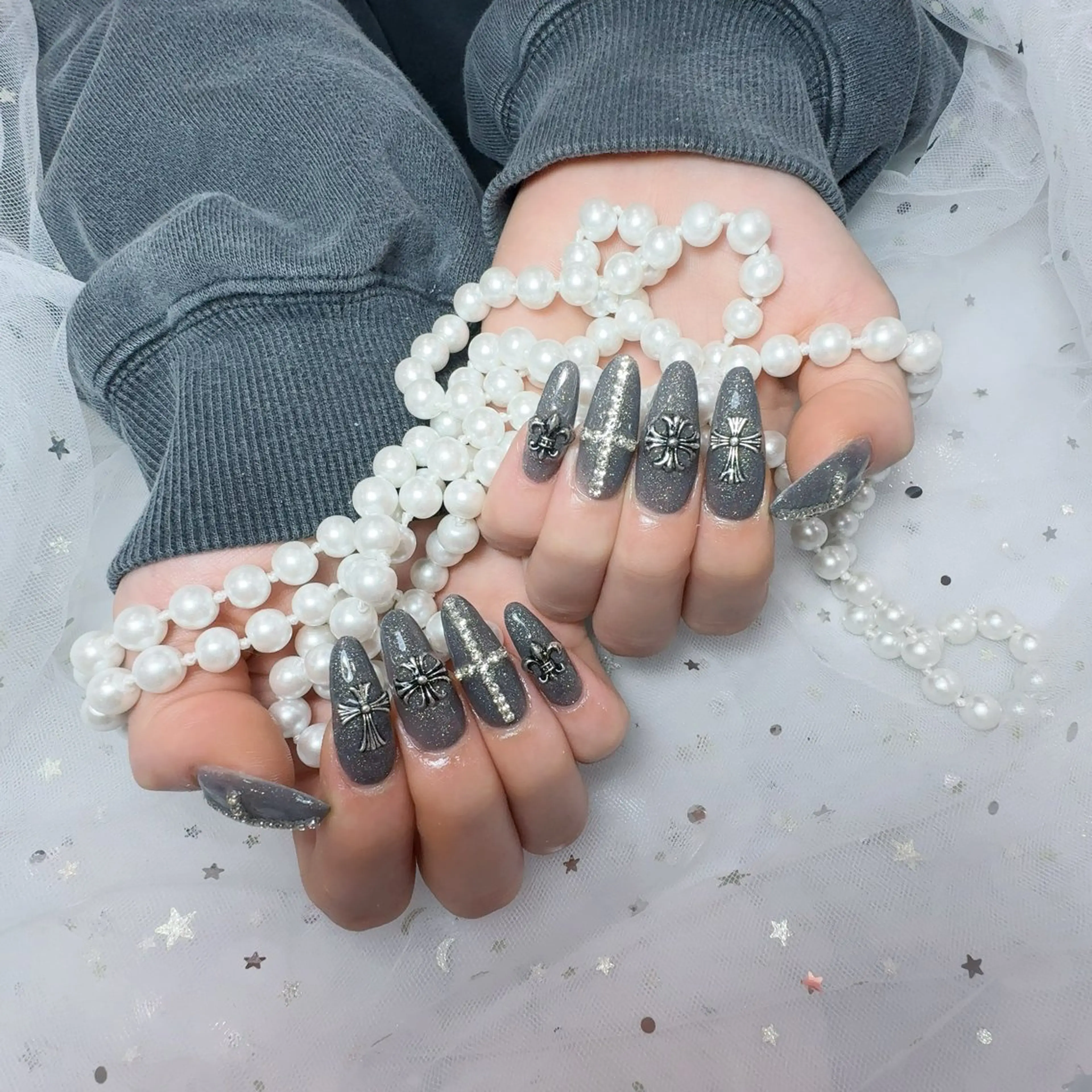 ネイル アートネイル フラッシュネイル フレンチネイル ジェルネイル ガラスフレンチ ハンドネイル You&Me Yukiのネイルデザイン