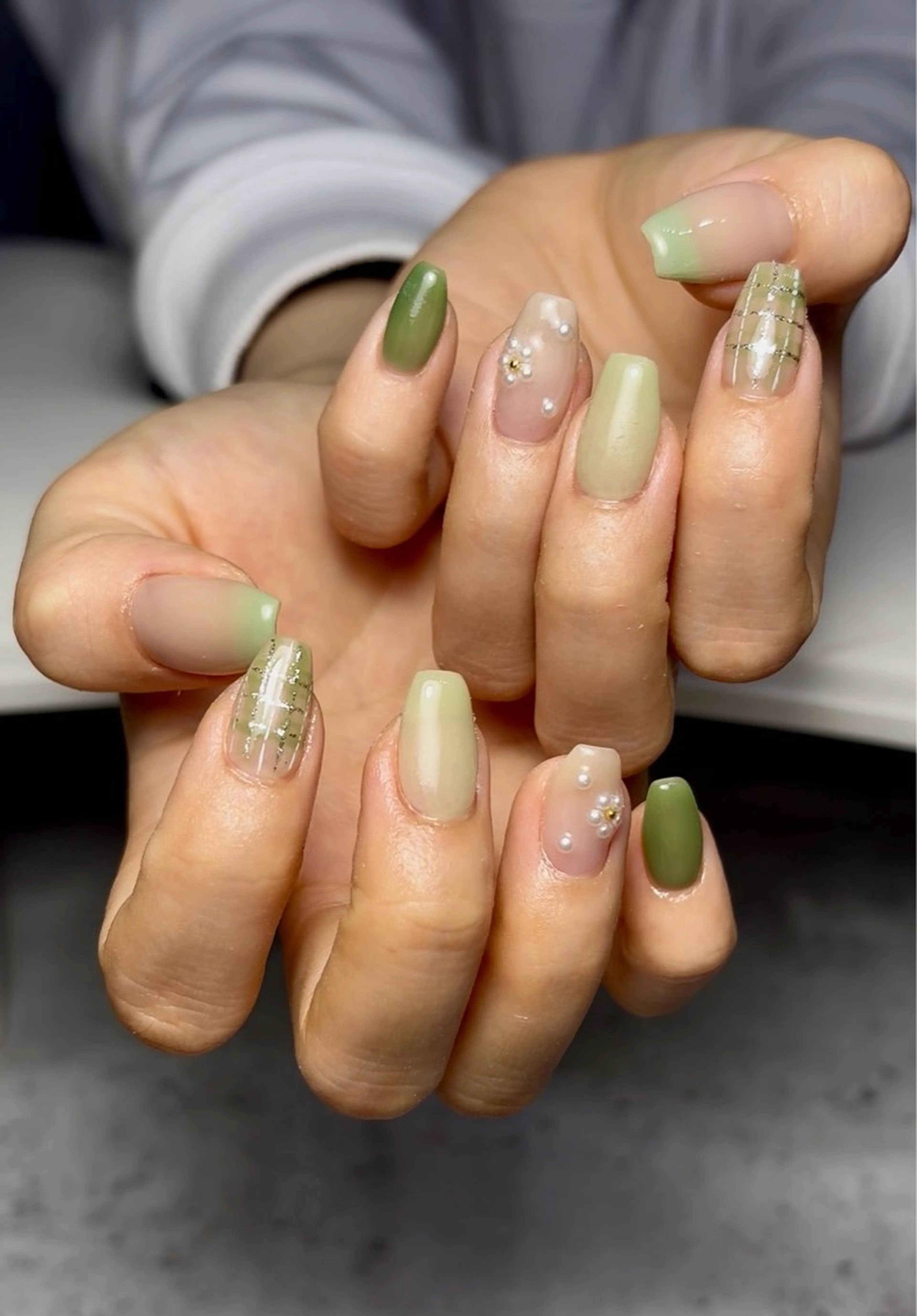 ネイル 春ネイル ハンドネイル 大東市ネイルサロン 【KYURA】ｷｭﾗのネイルデザイン