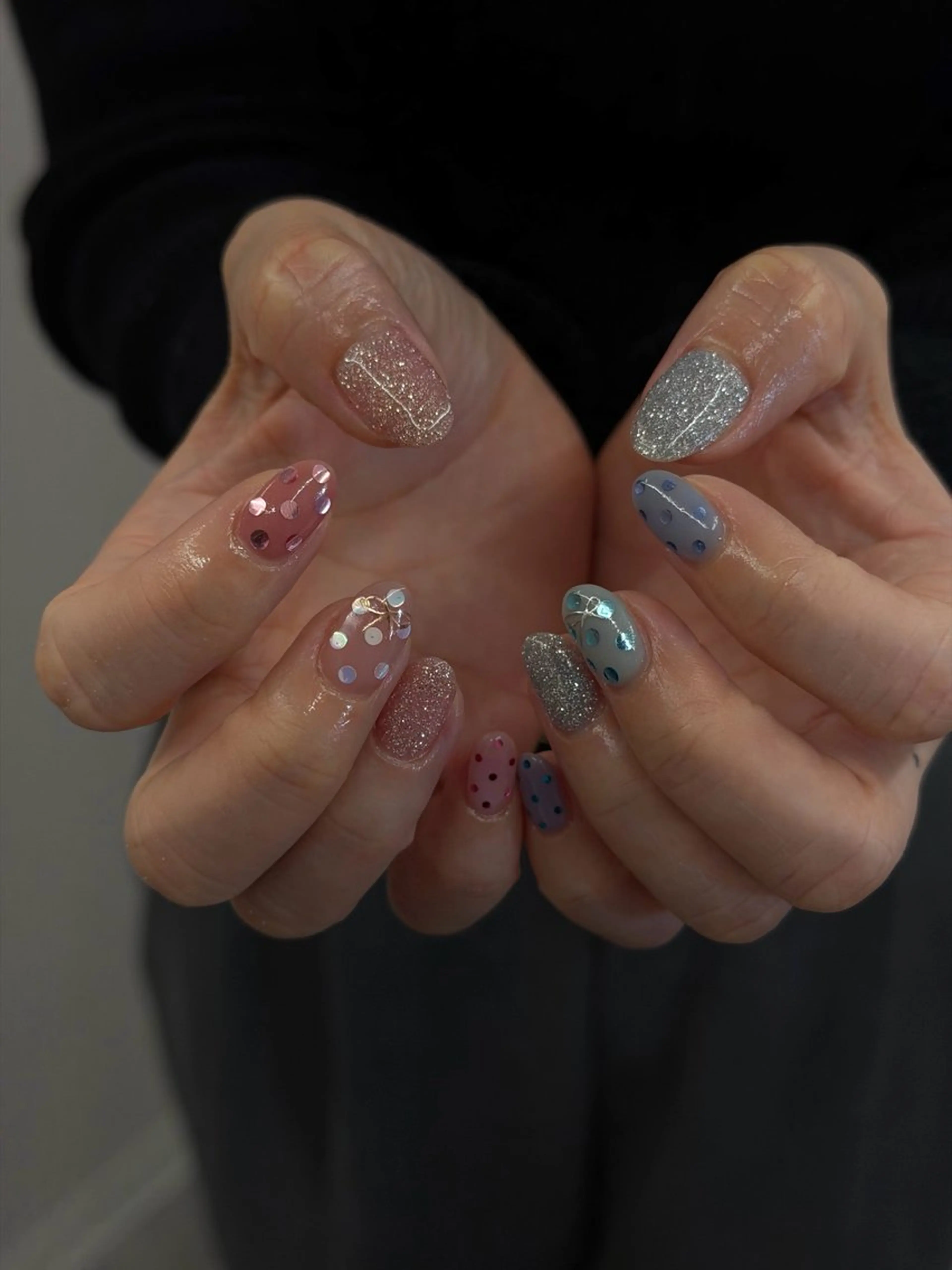 ネイル ジェルネイル マグネットネイル ニュアンスネイル パラジェル ピンク ハンドネイル ハンドケア Bana_ Nailのネイルデザイン