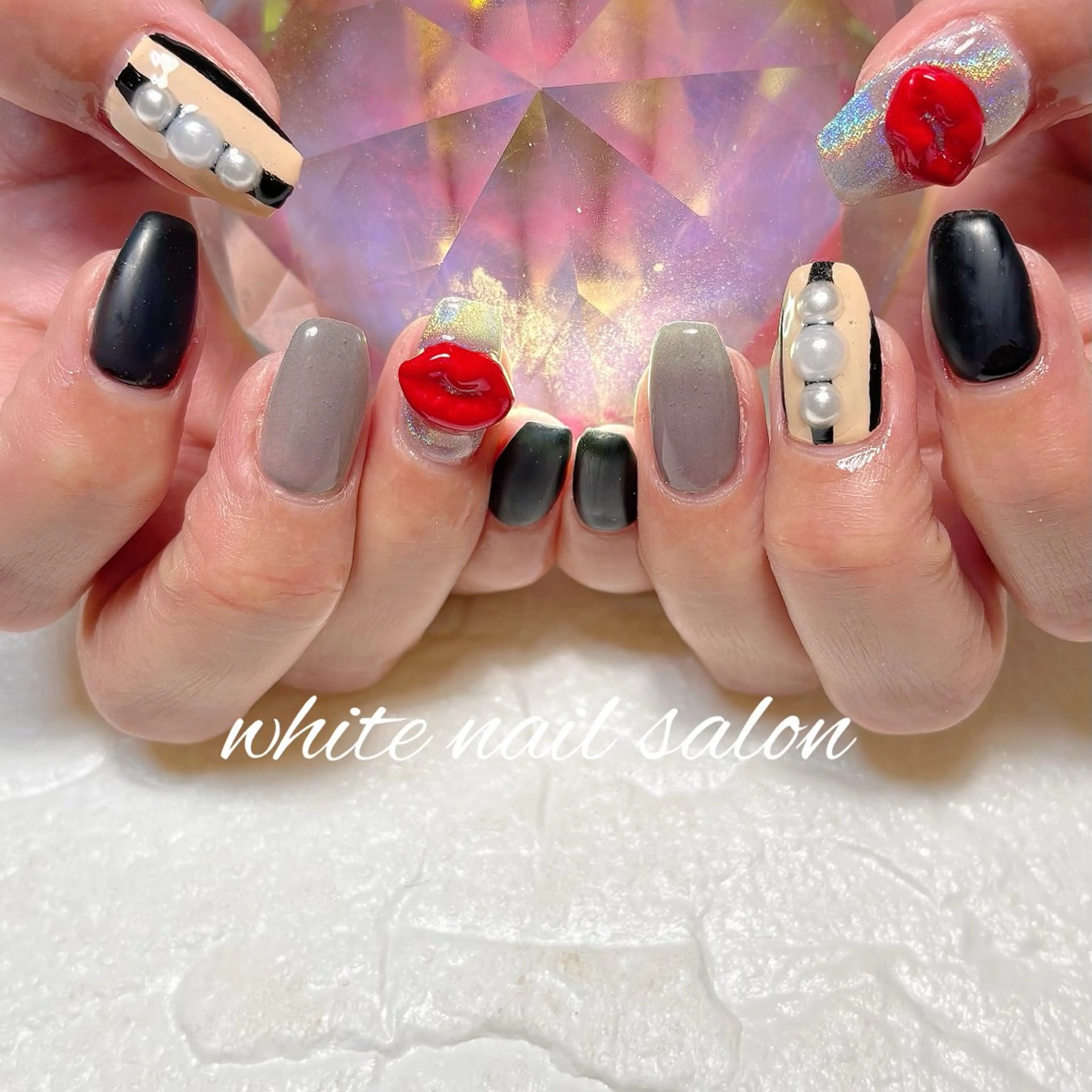 ネイル フットネイル ラメ(グリッター) ハンドネイル white nail salonのネイルデザイン