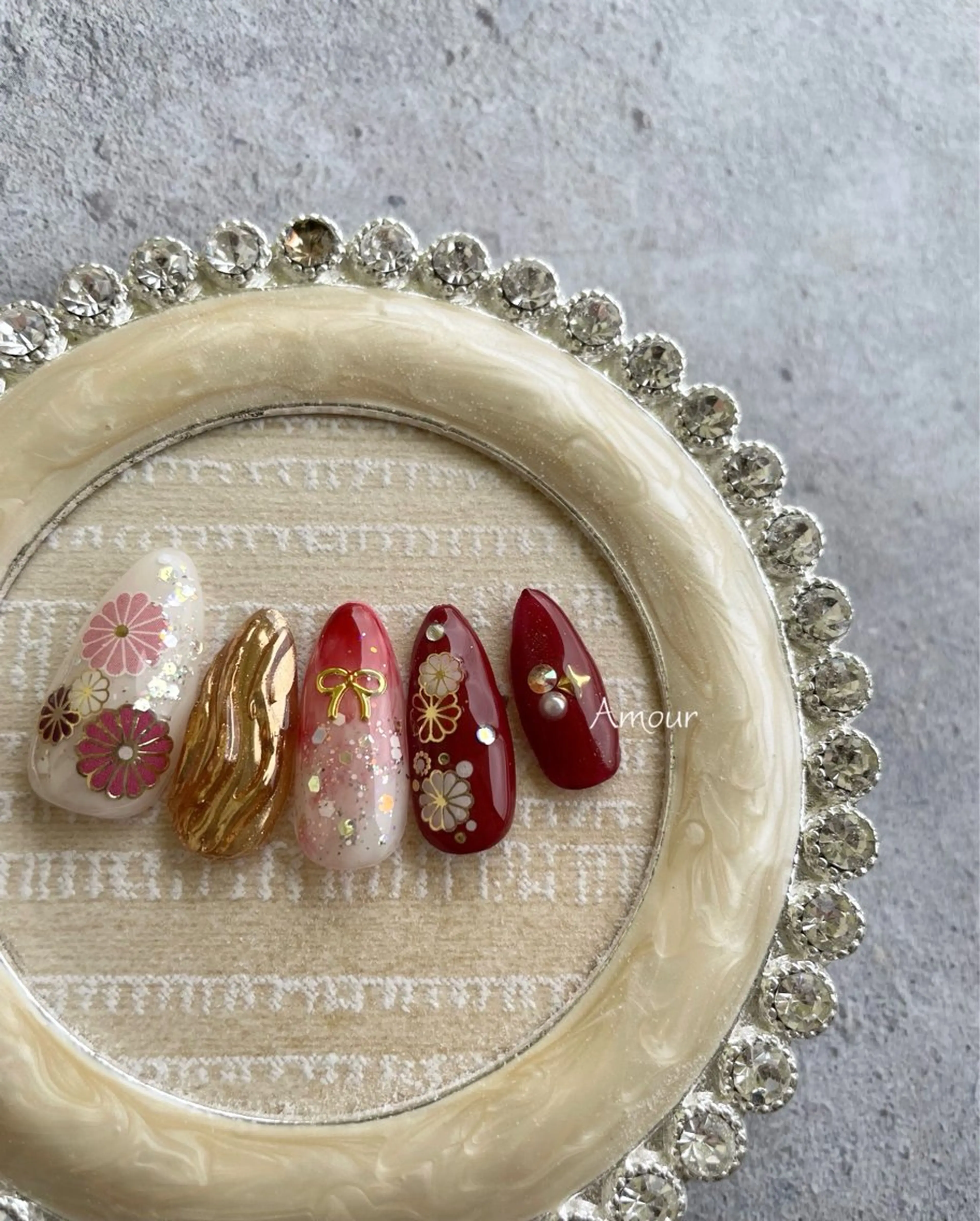 ネイル 成人式 ハンドネイル Nail Salon Amourのネイルデザイン