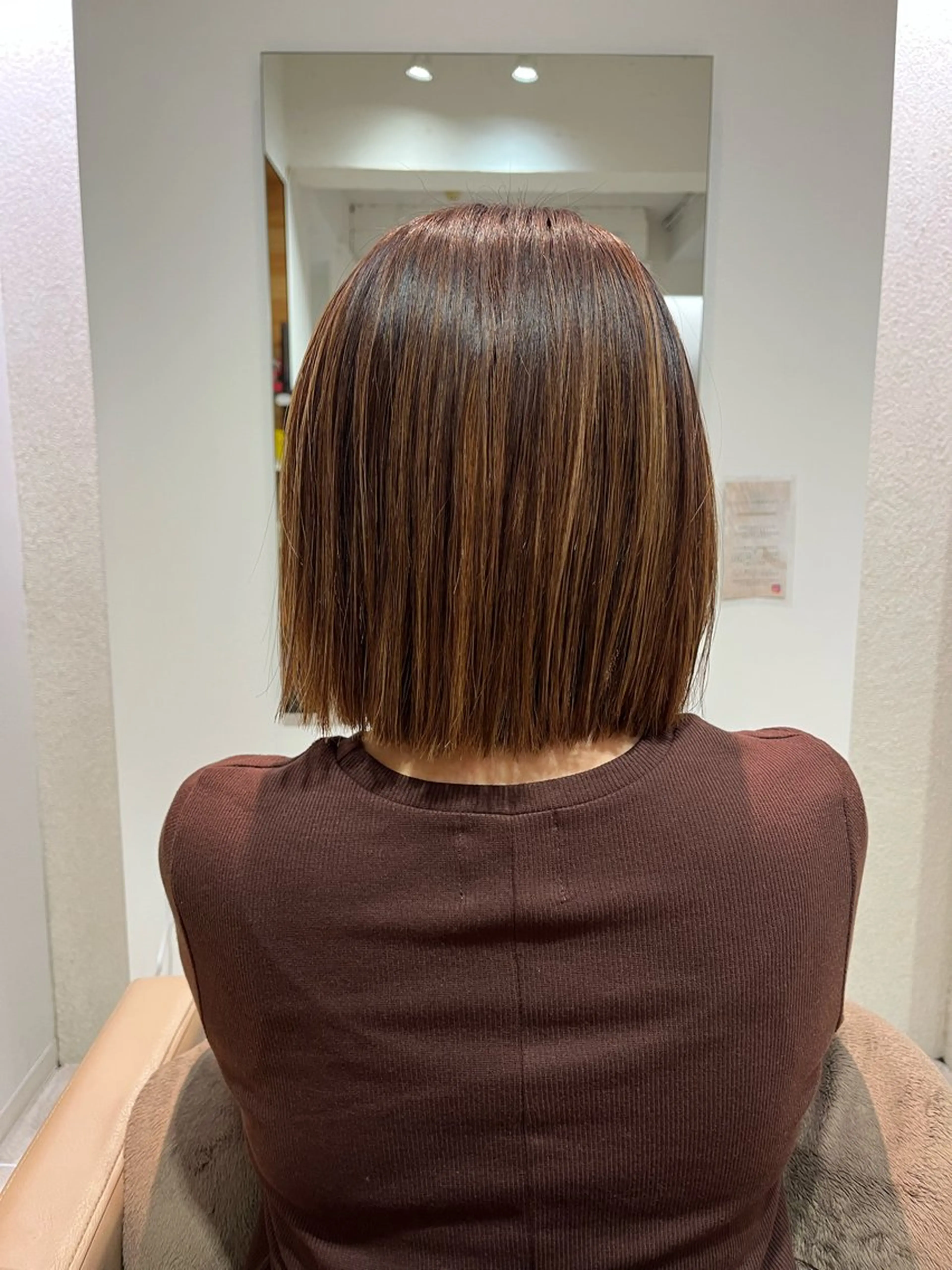 セミロング カラー ハイライトカラー ハイライト 池田 愛のヘアスタイル