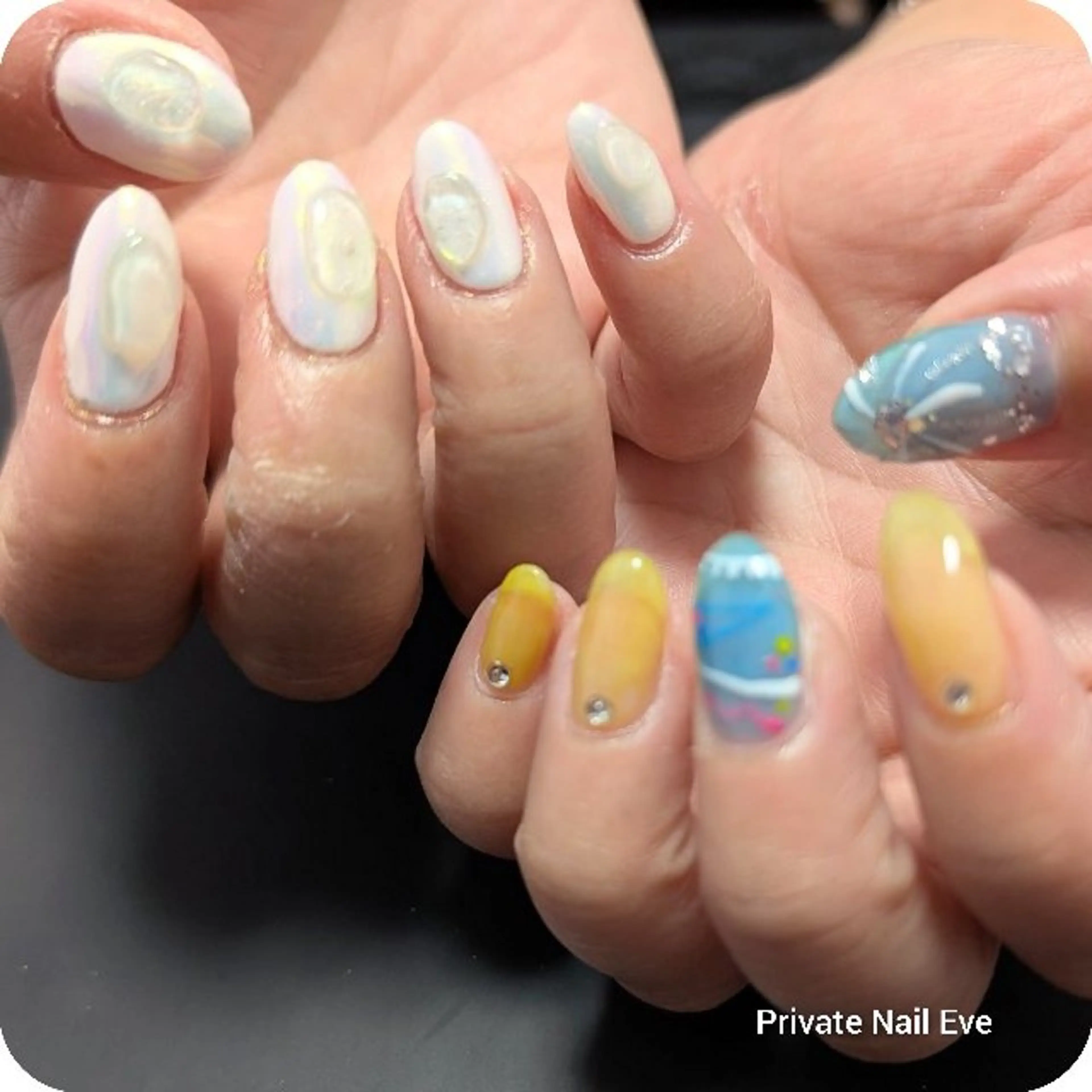 ネイル オーロラネイル ヨーヨーネイル ハンドネイル ネイル junkoのネイルデザイン