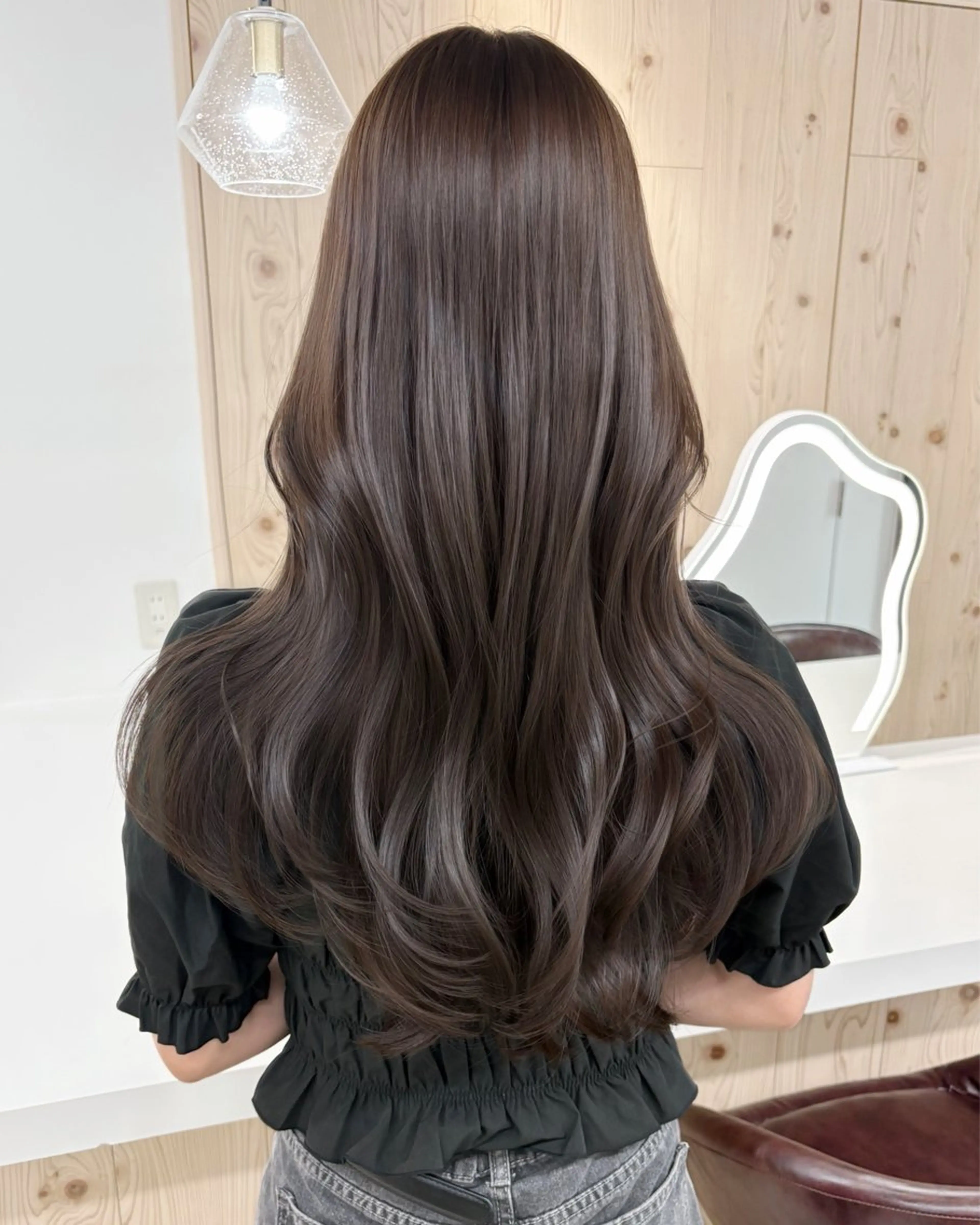 セミロング カラー カット ヘアカラー トリートメント ヘアセット 新宿/韓国ヘア/ 髪質改善ストレートのヘアスタイル