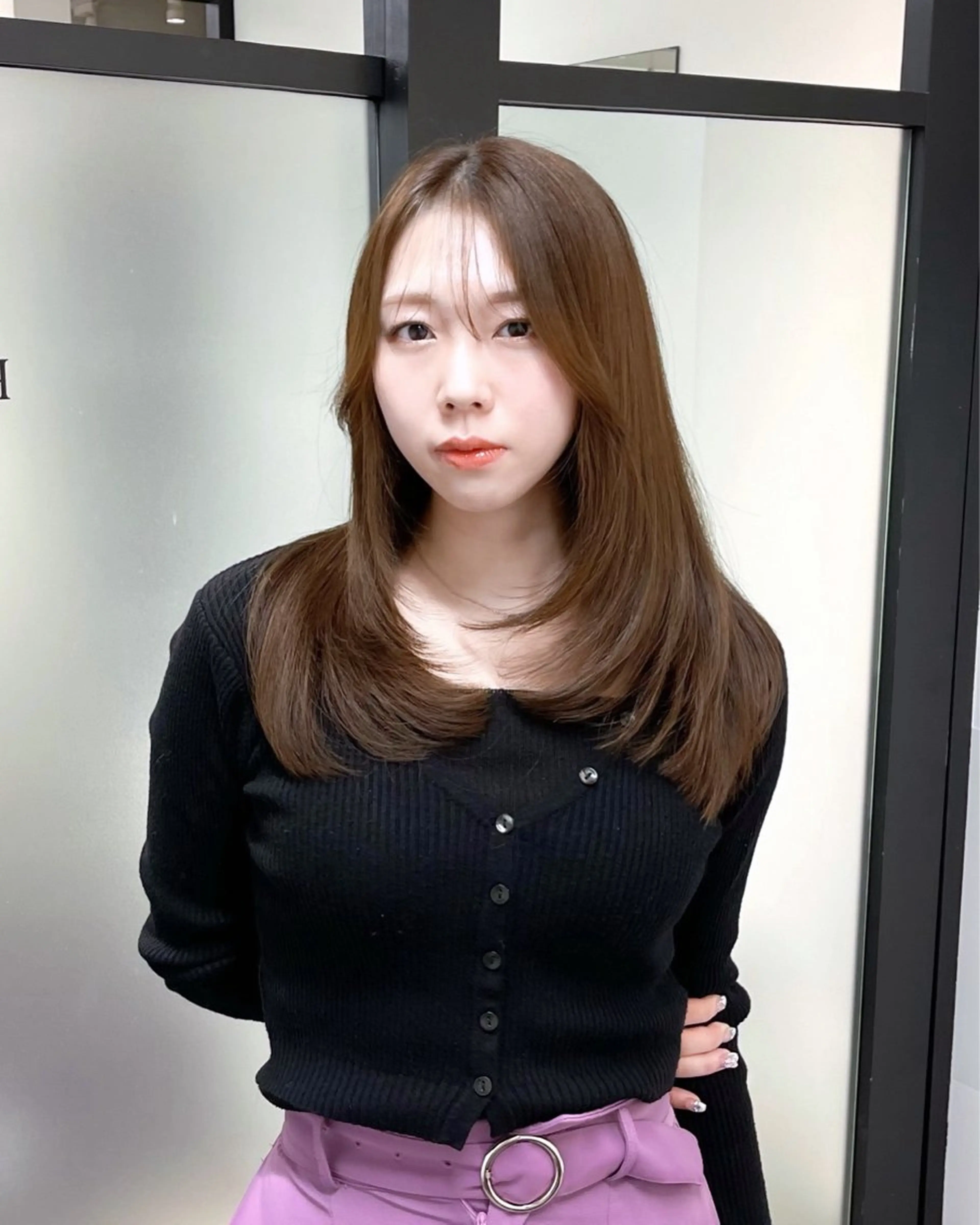 ロング 韓国風ヘア レイヤーカット カット ヘアカラー トリートメント 韓国レイヤーカット 髪質改善▫️水野有真のヘアスタイル