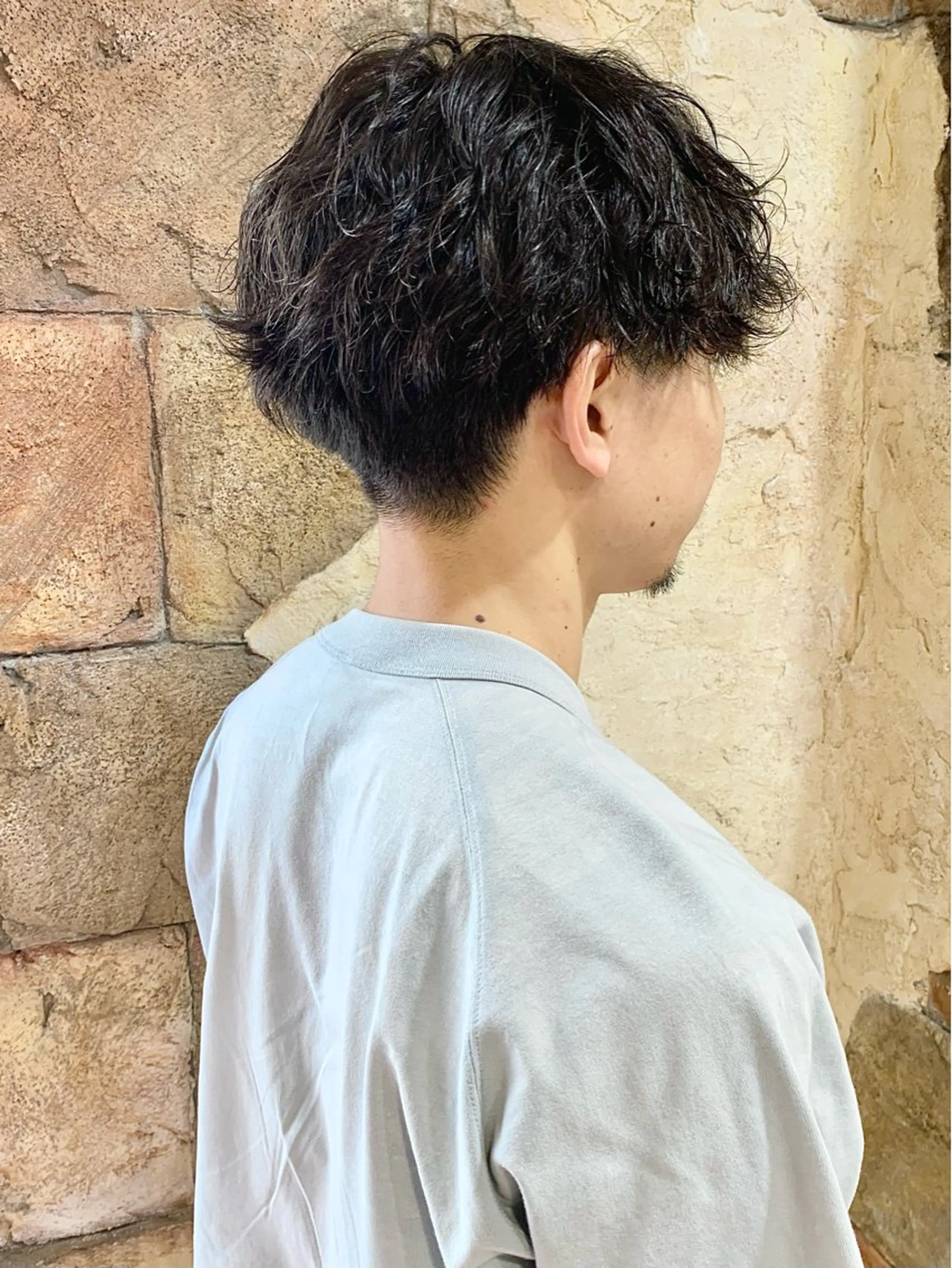 メンズカット➕縦落ちツイストスパイラル/スペインカール/波巻きパーマ➕眉カットの写真