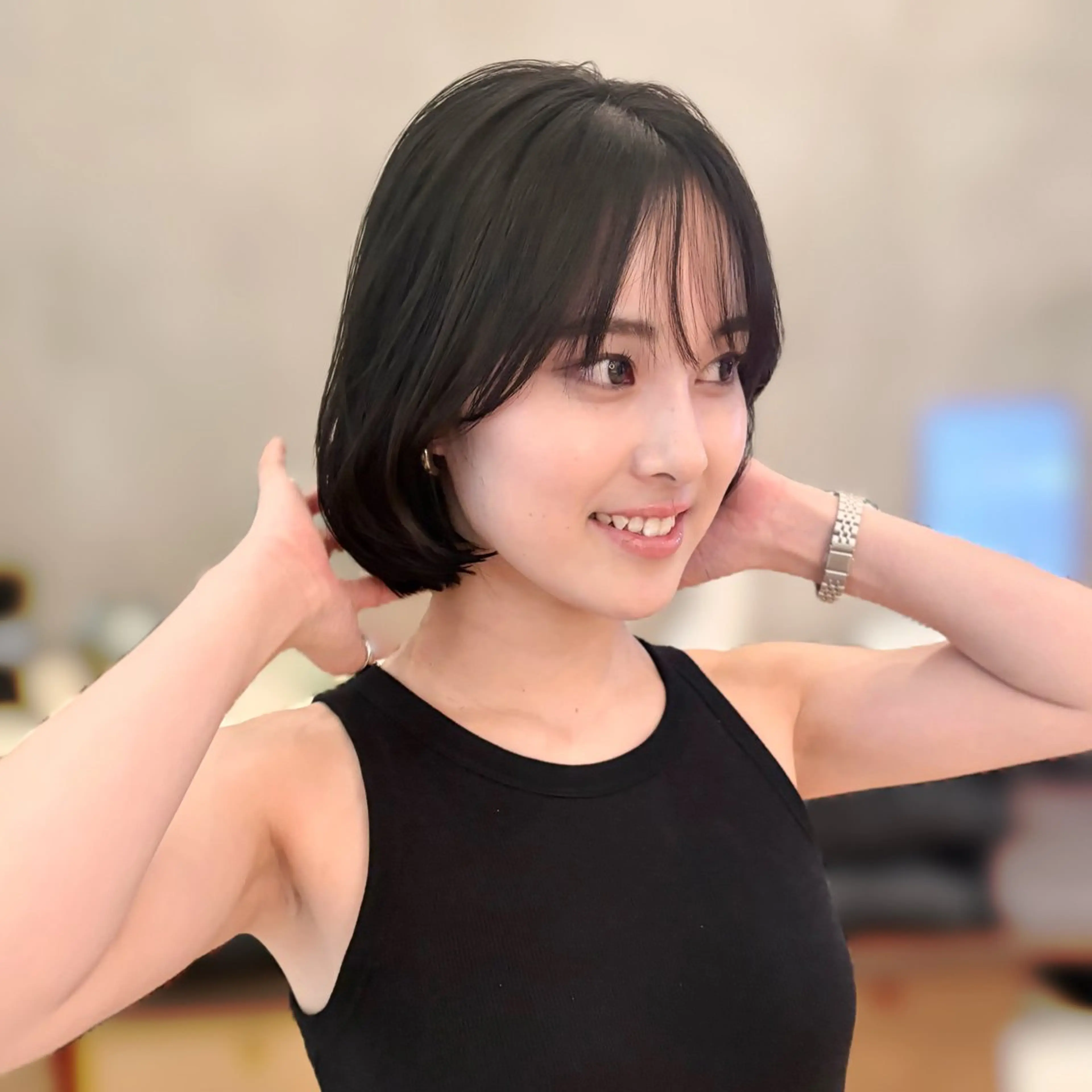 ショート ボブ 梅田美容室/レイヤー /ベージュ/miyuのヘアスタイル