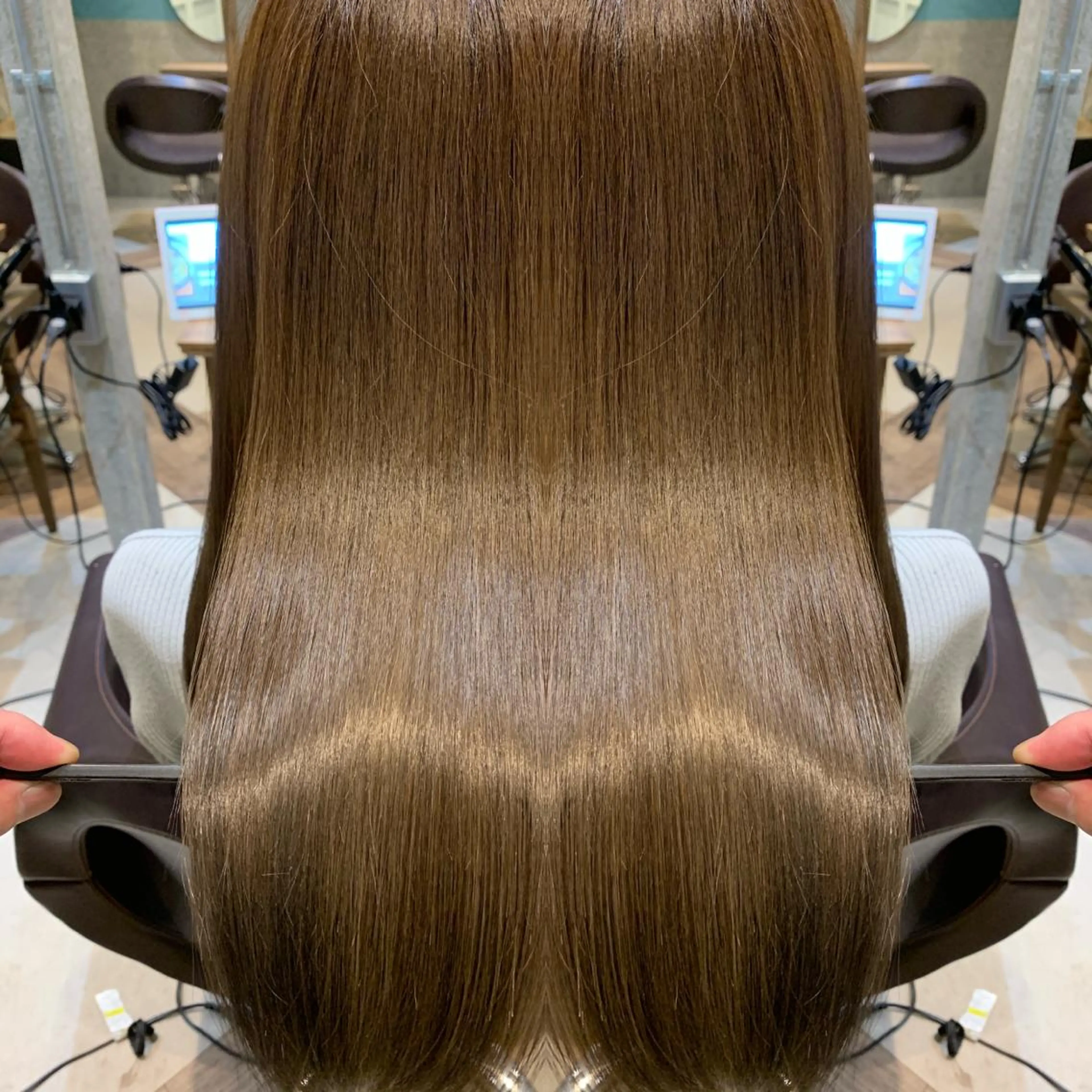 ロング カラー ブリーチ 髪質改善 トリートメント 酸性ストレート 🌟髪質改善/透明感 🌟代表RYOのヘアスタイル