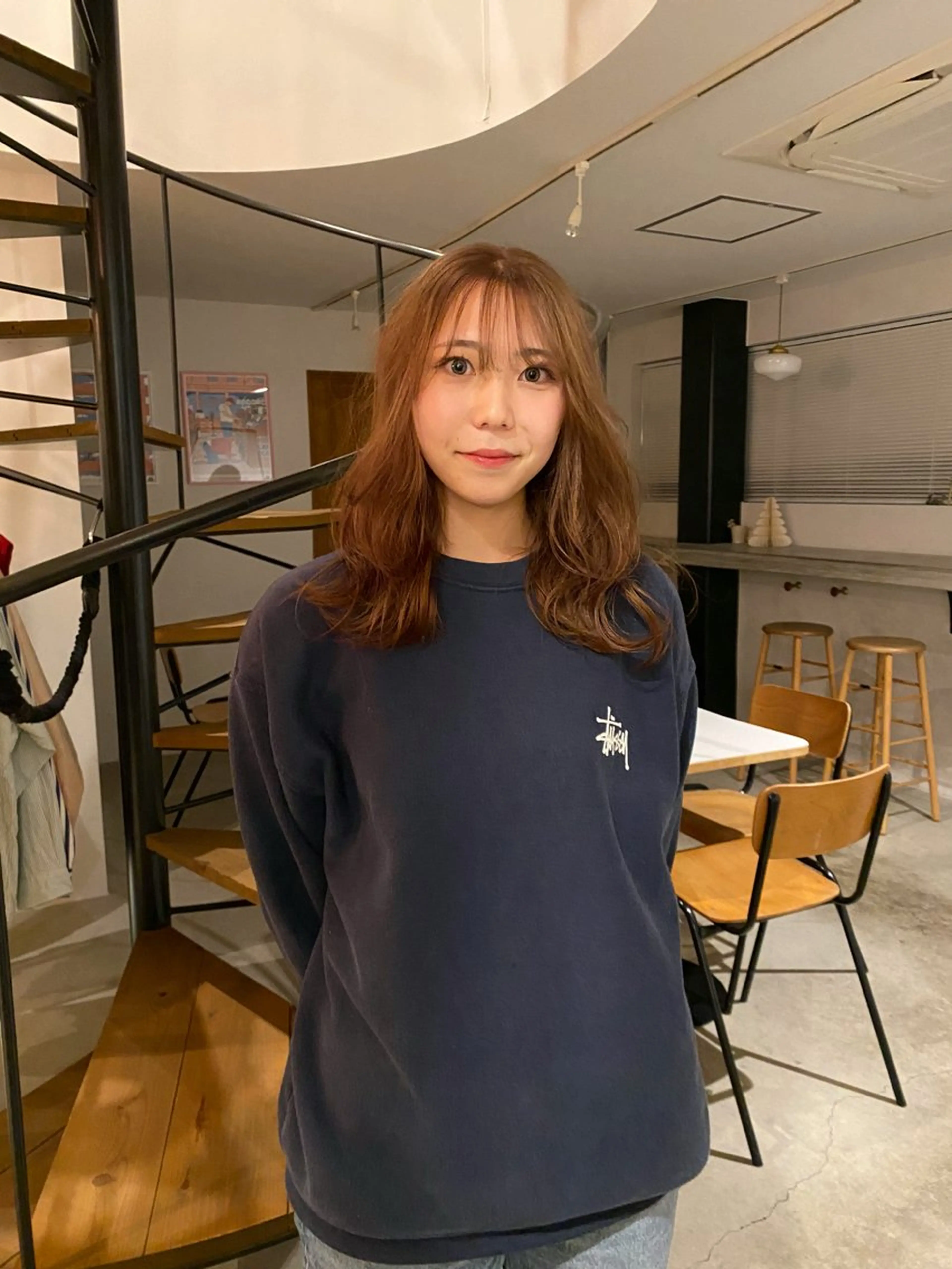 カラー ベージュカラー ブリーチ 柏端 愛梨のヘアスタイル