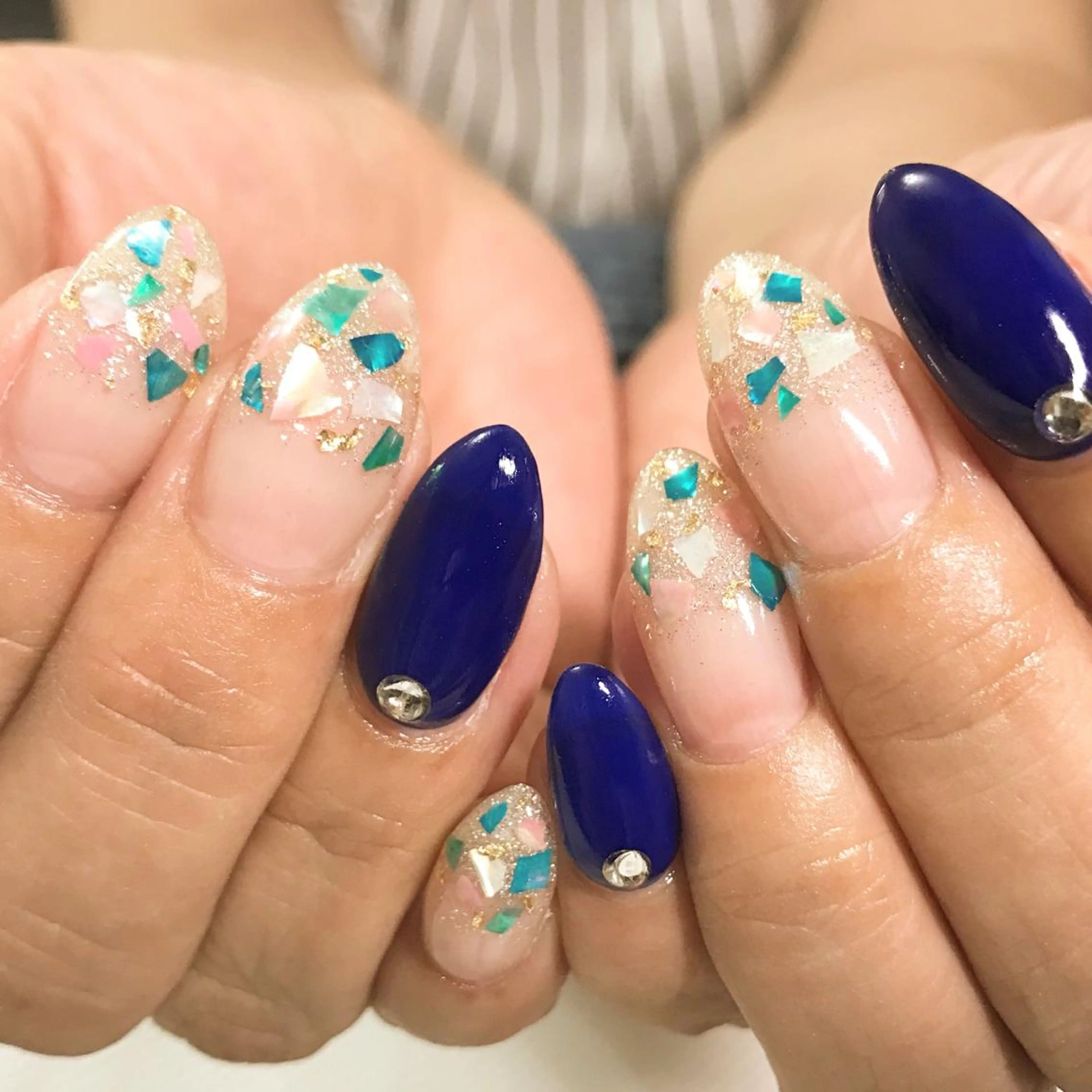 ネイル ブルー フットネイル シンプルネイル 春ネイル 夏ネイル nail fufla ♡yamane♡のネイルデザイン