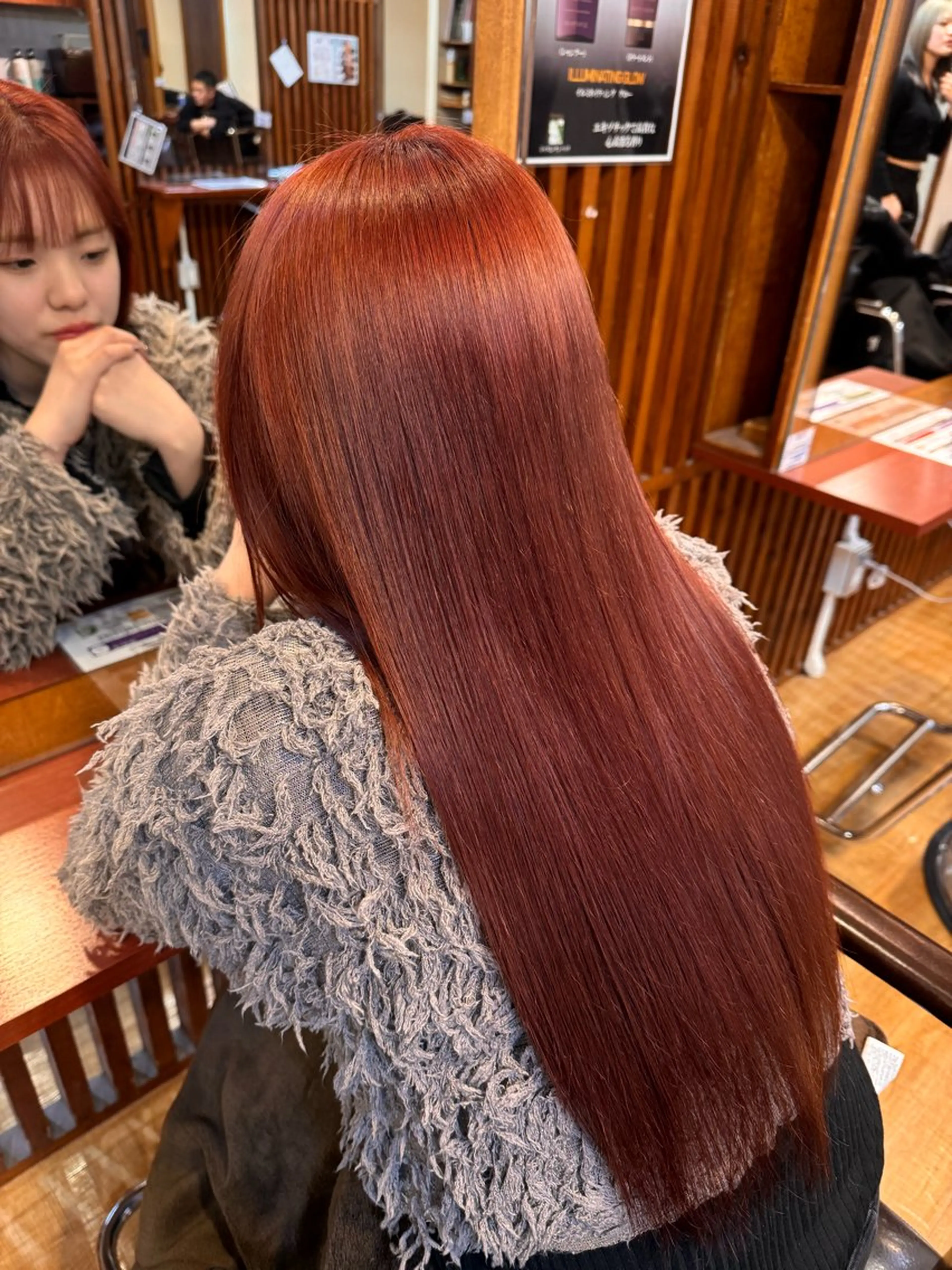 セミロング カラー カット ヘアカラー ルーツ/ デザイン/ ハイトーン/おこのぎのヘアスタイル