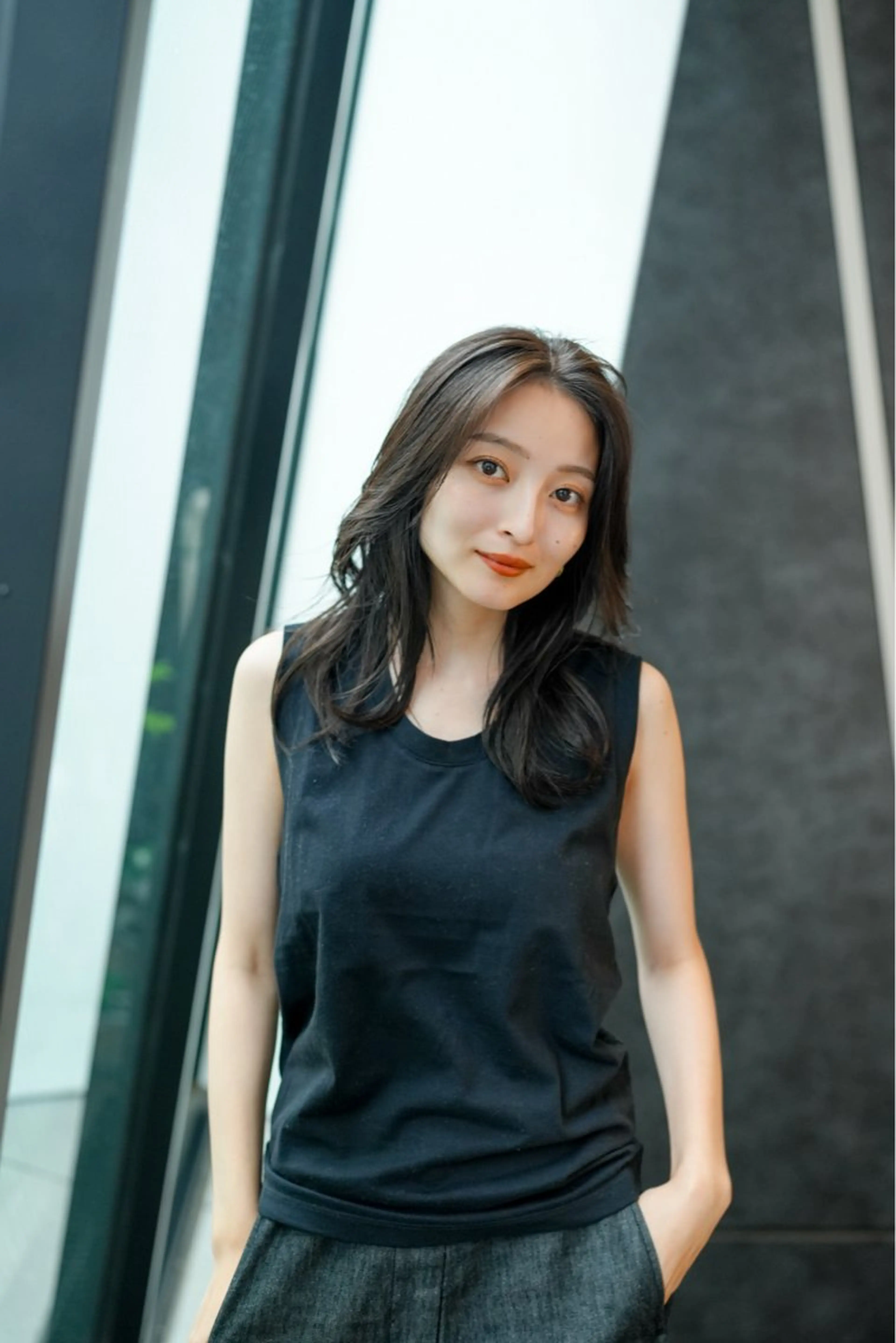 セミロング カラー アディクシーカラー バレイヤージュ ブリーチ デザインカラー ダブルカラー カット ヘアカラー トリートメント opus 店長大和 レイヤー/赤み消しのヘアスタイル