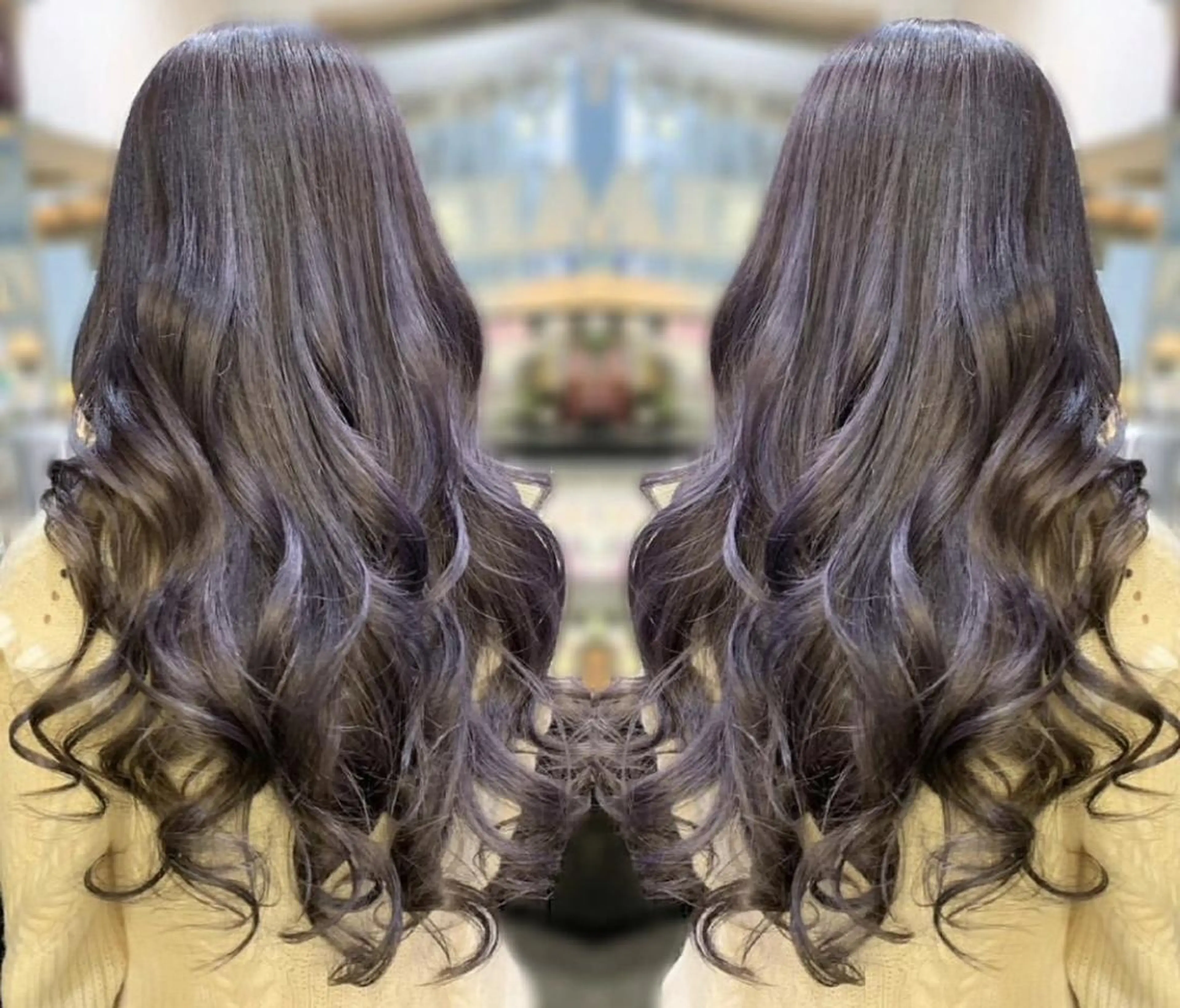 ロング アッシュ ハイライト 韓国カラー/エクステ carryのヘアスタイル