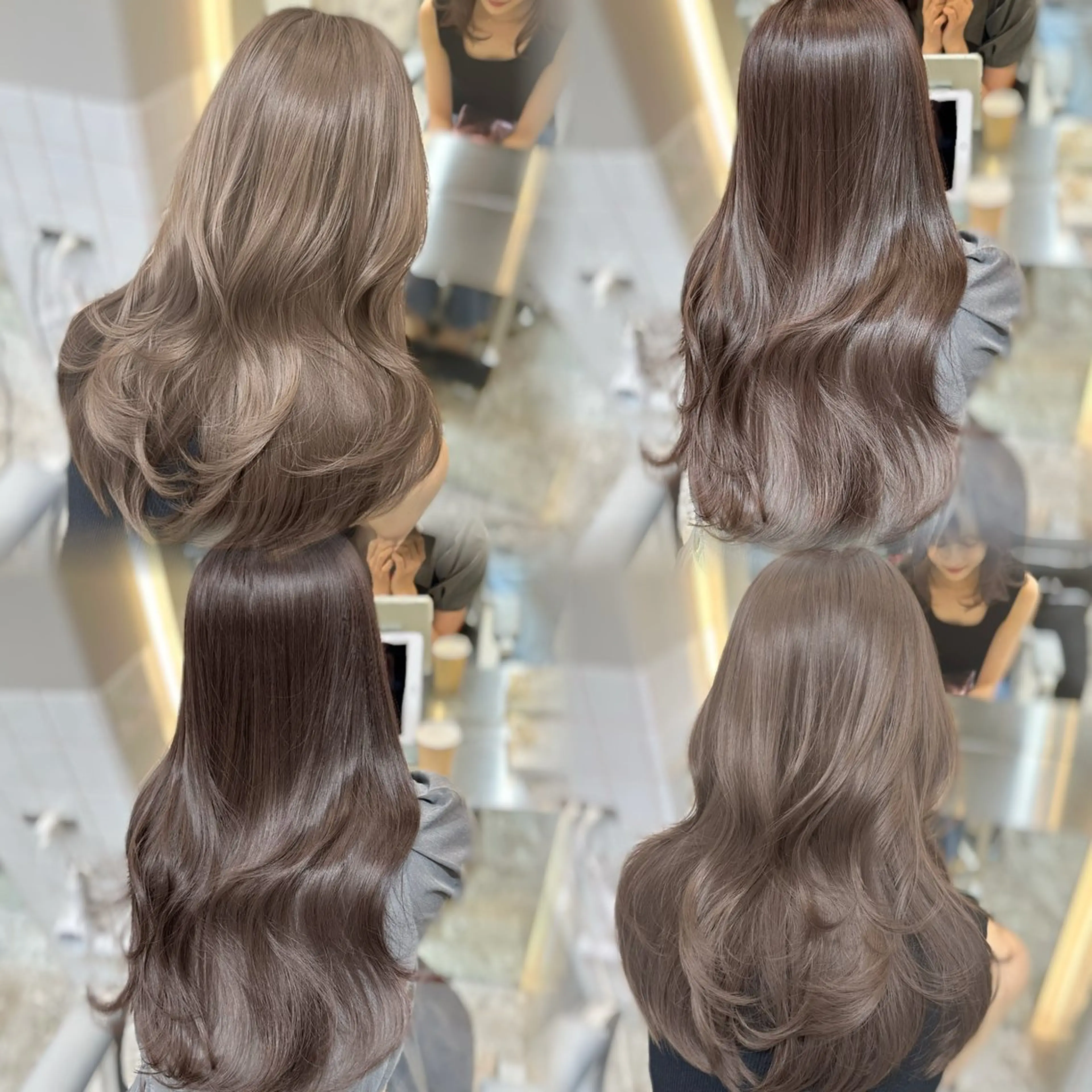 セミロング カラー ブリーチ グレージュ ブリーチなしカラー カット ヘアカラー トリートメント 新宿/韓国風レイヤー 髪質改善/渋谷直樹のヘアスタイル