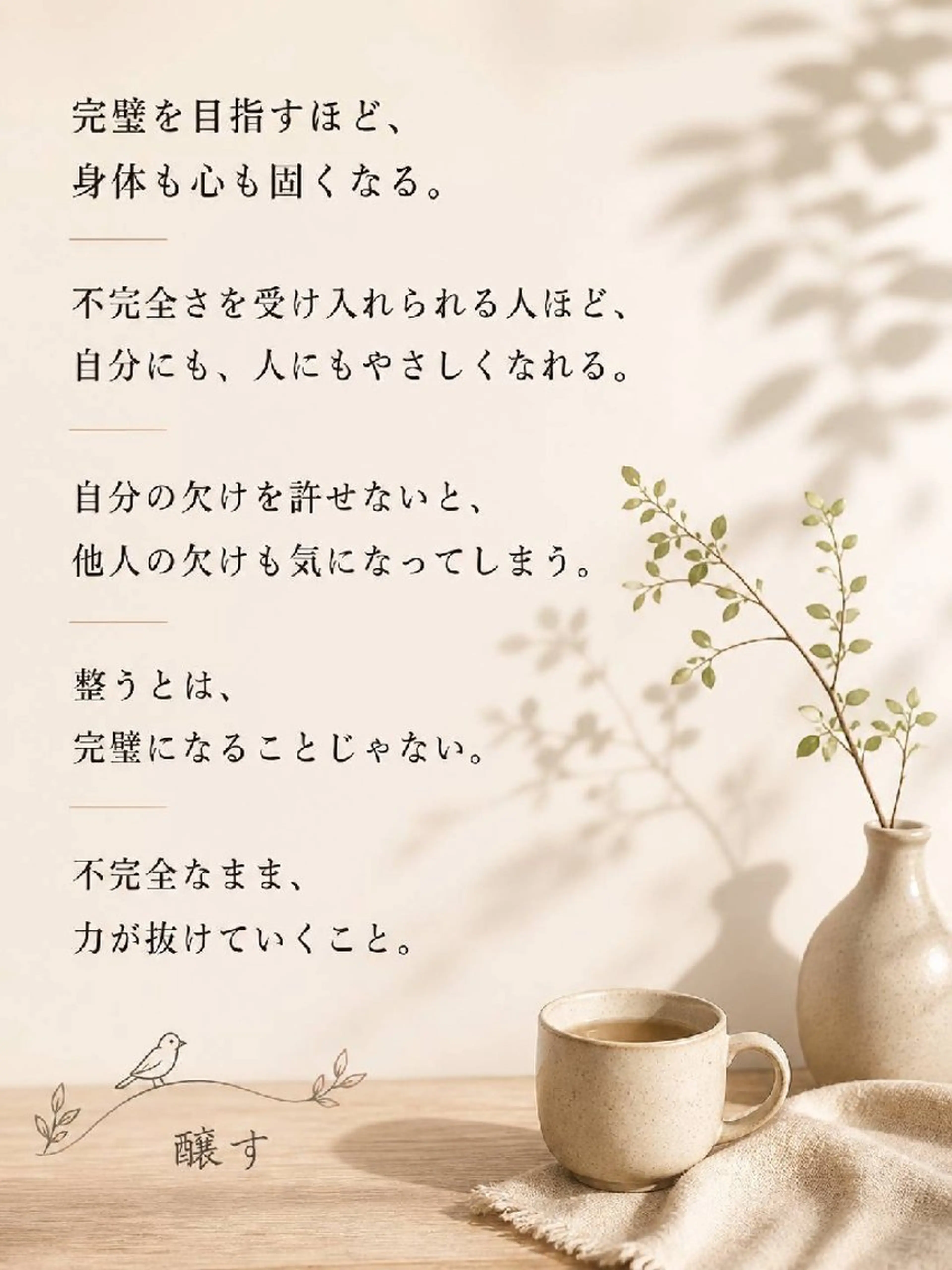頑張りすぎて∣力が抜 けない 【醸す整体】のエステ・リラクイメージ