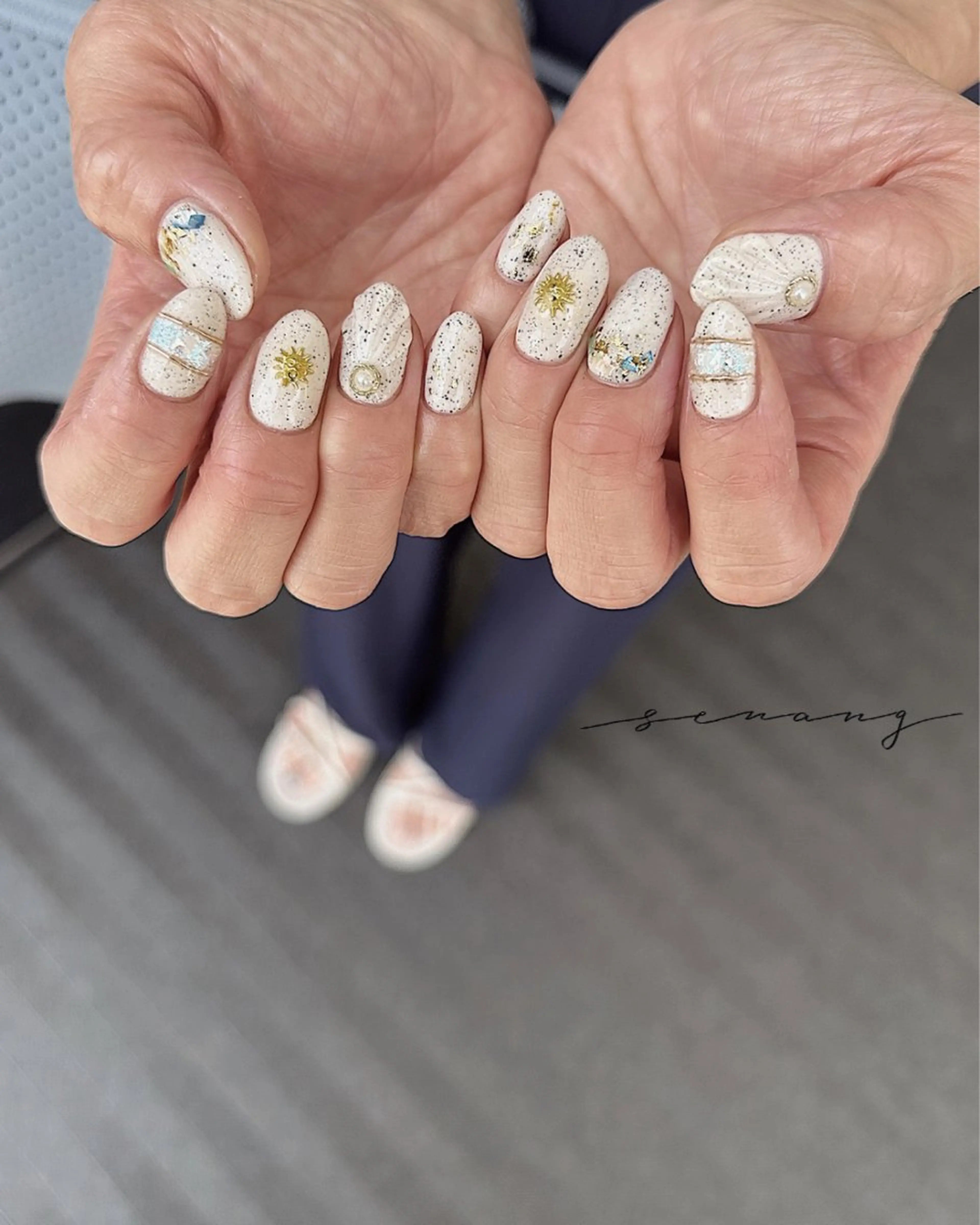 ネイル ニュアンスネイル ハンドネイル senang Nail&Eyeのマツエク・マツパデザイン