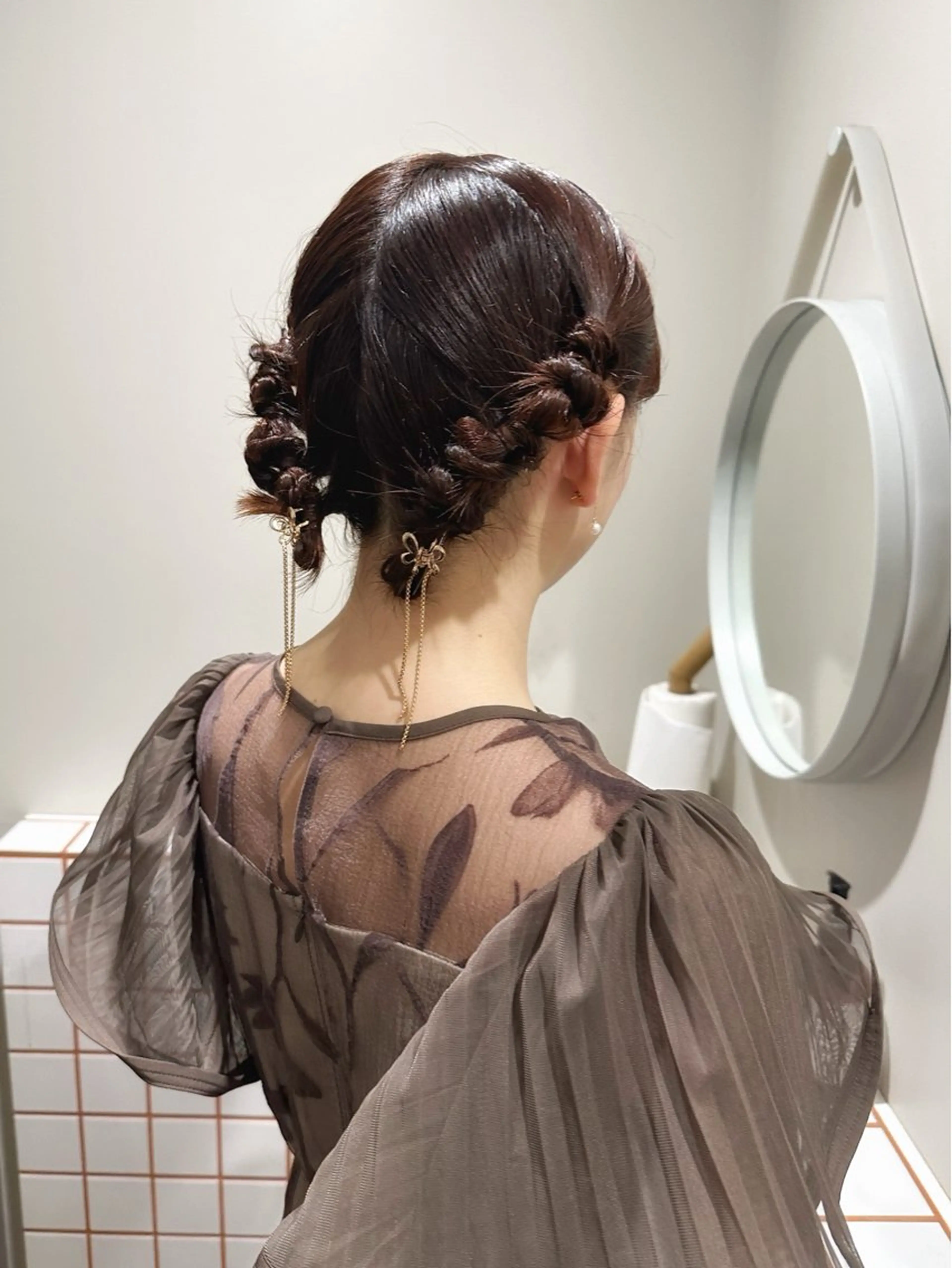 ショート カラー ヘアアレンジ ヘアセット hibiki/セット /透明感カラーのヘアスタイル