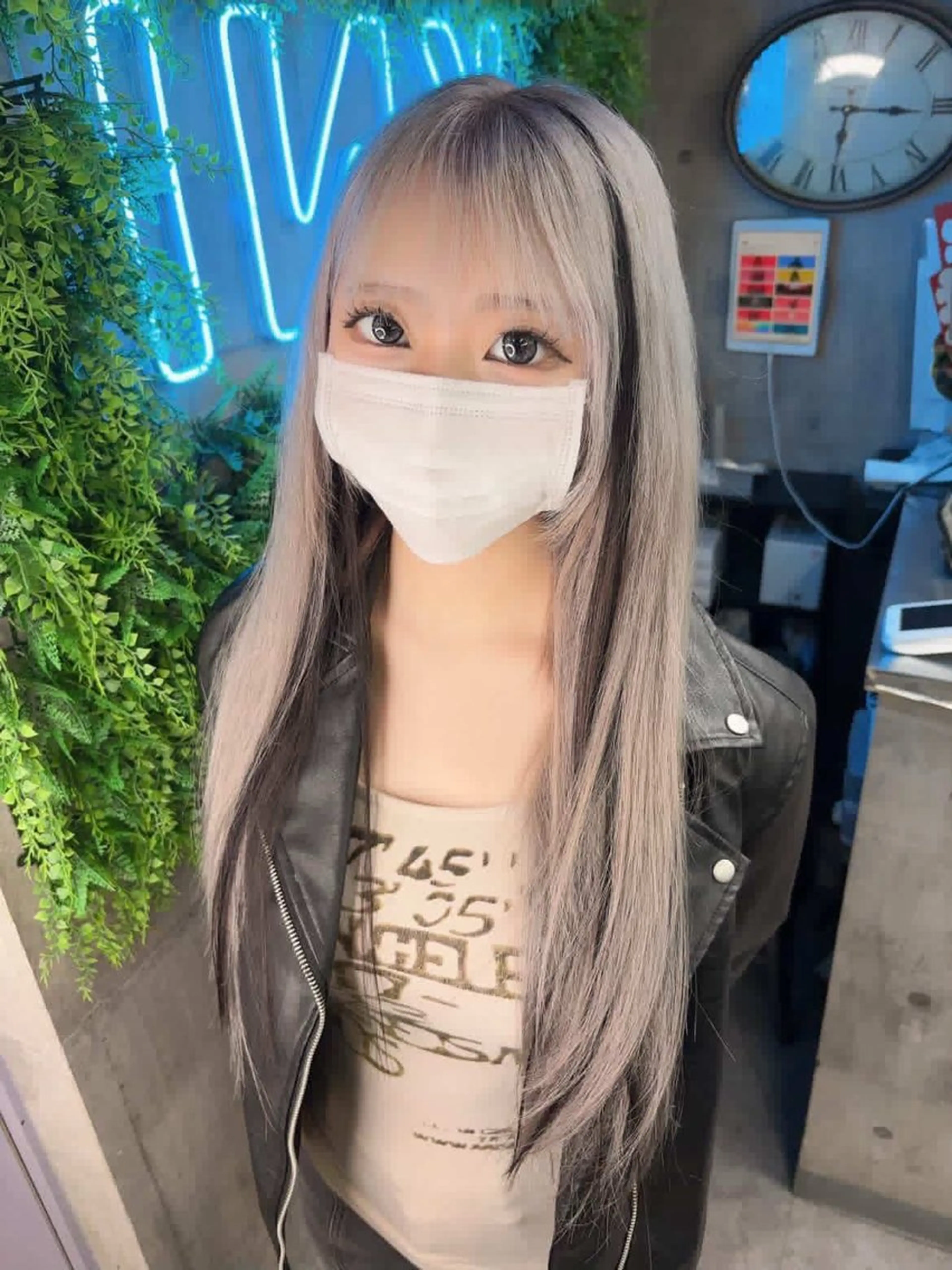 ロング カラー ハイトーンカラー エクステ ヘアカラー 個性派ウルフ/メンズ /ブリーチ/渋谷のヘアスタイル