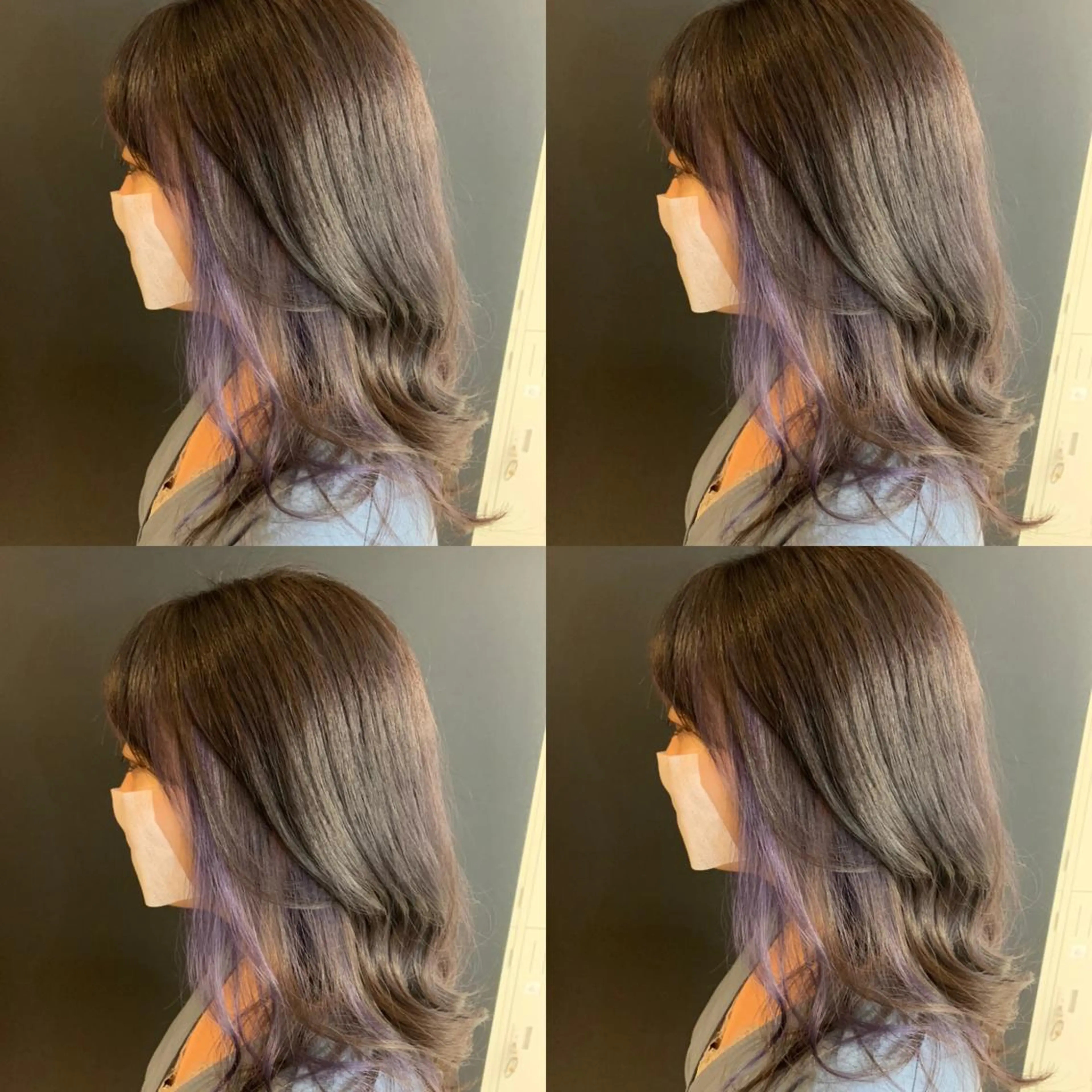 セミロング カラー ラベンダーカラー ✨髪質改善✖︎顔周り レイヤー✨ナカムラのヘアスタイル