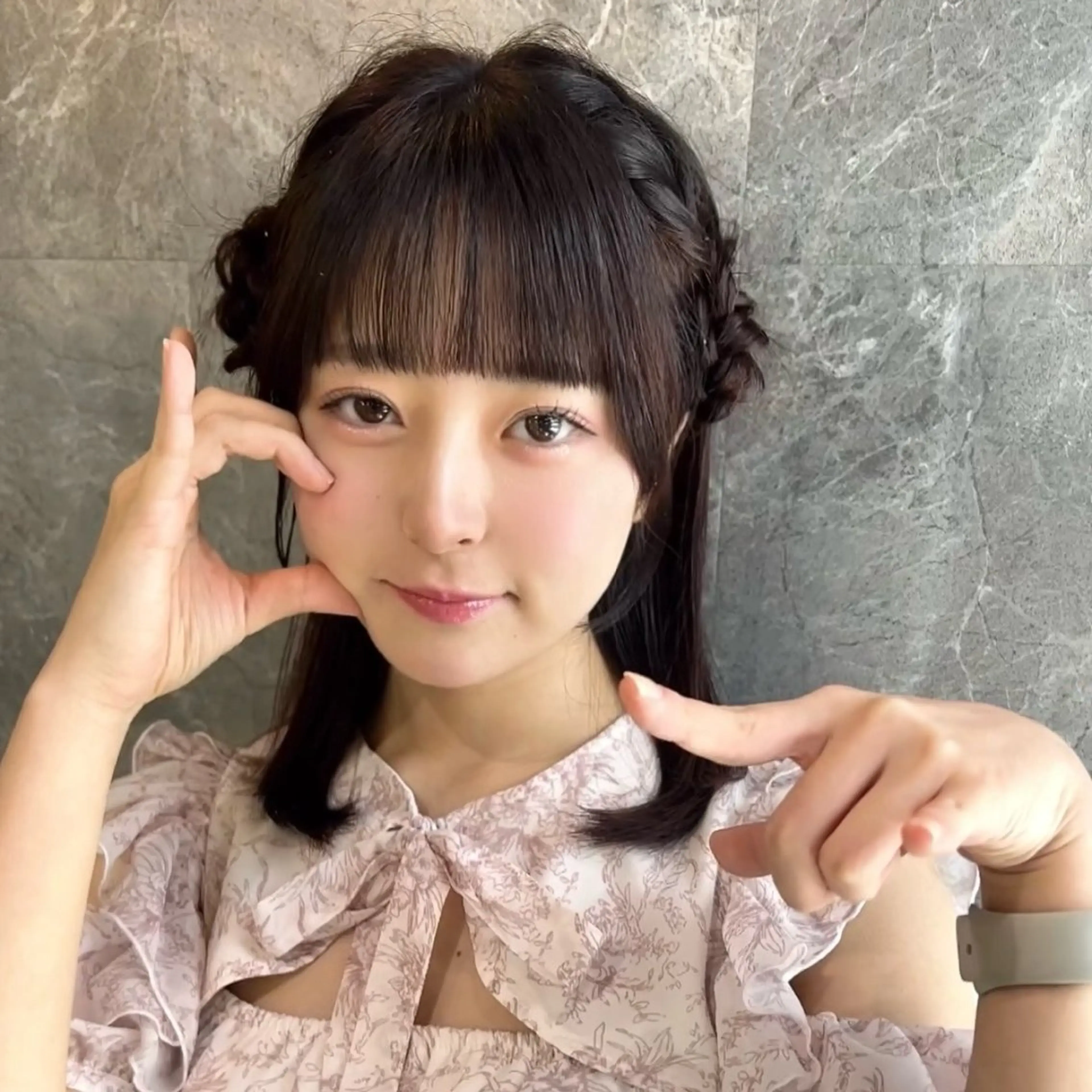 カラー ヘアアレンジ ゆ ののヘアスタイル