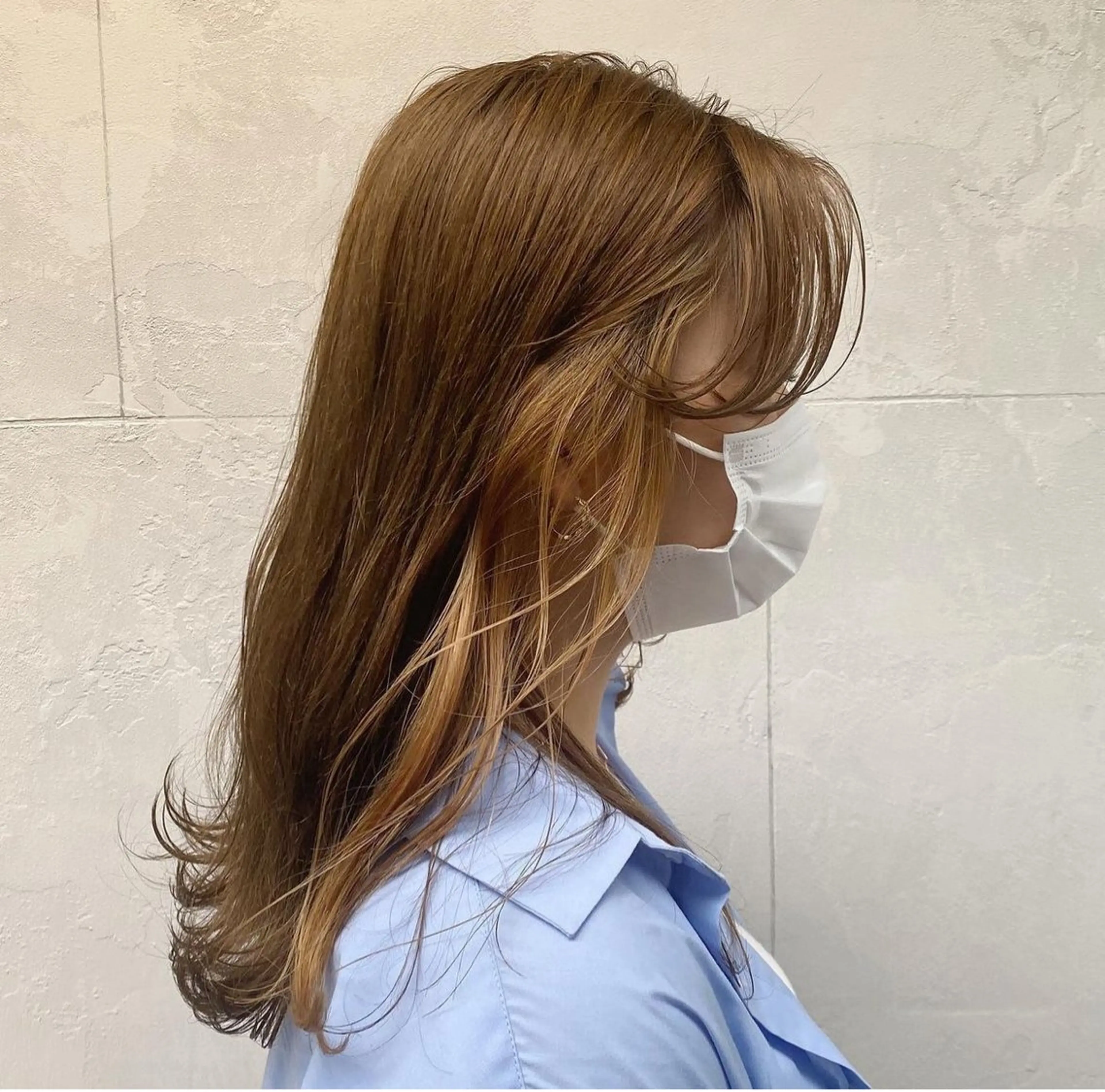 セミロング カラー ベージュカラー ミルクティーベージュ 浜野 真貴のヘアスタイル