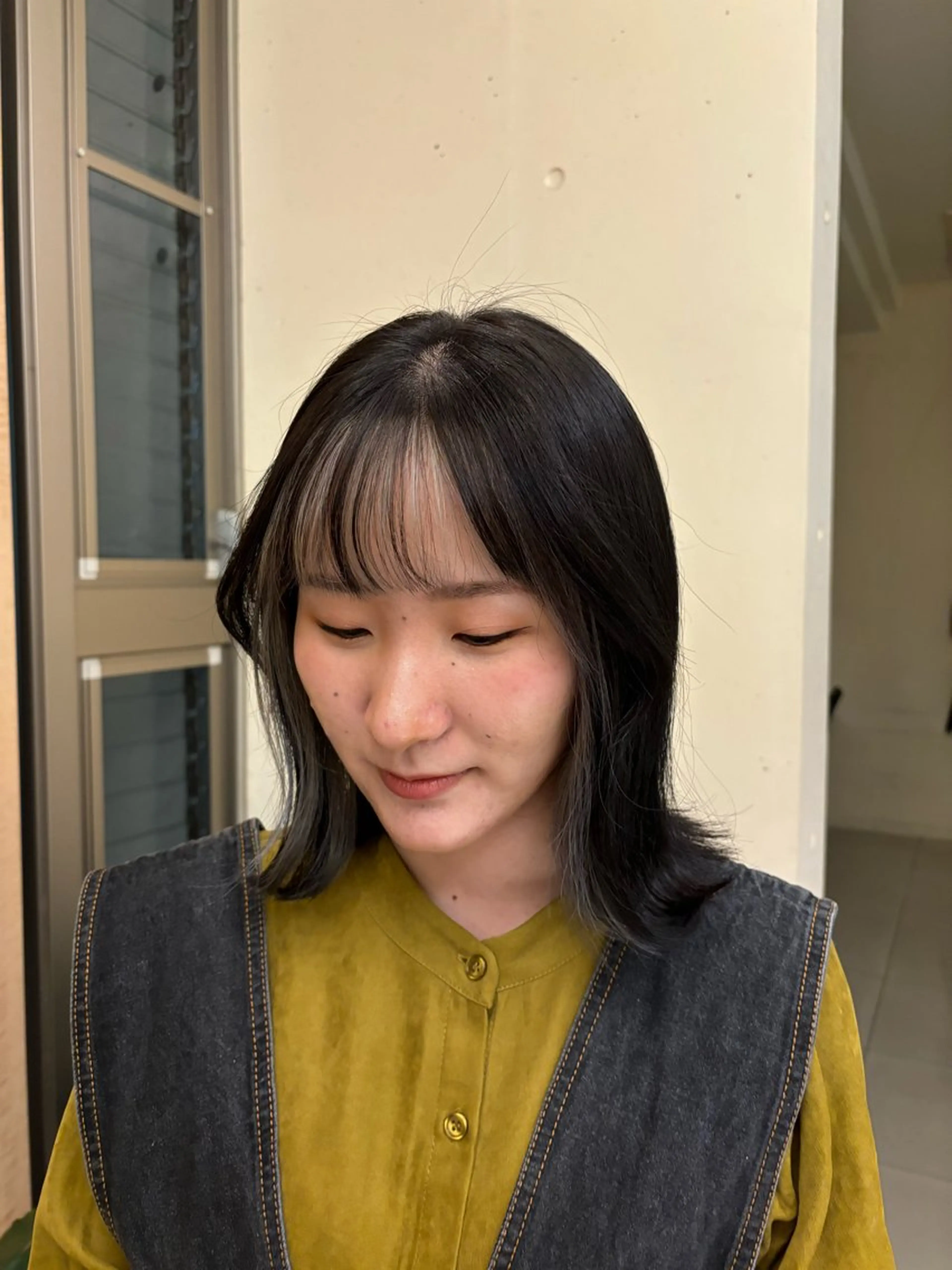 カラー ミストバング 黒髪 ブリーチ  フェイスフレーミング GoodmorningPRIME所属・高濱 ひなよのマツエク・マツパデザイン