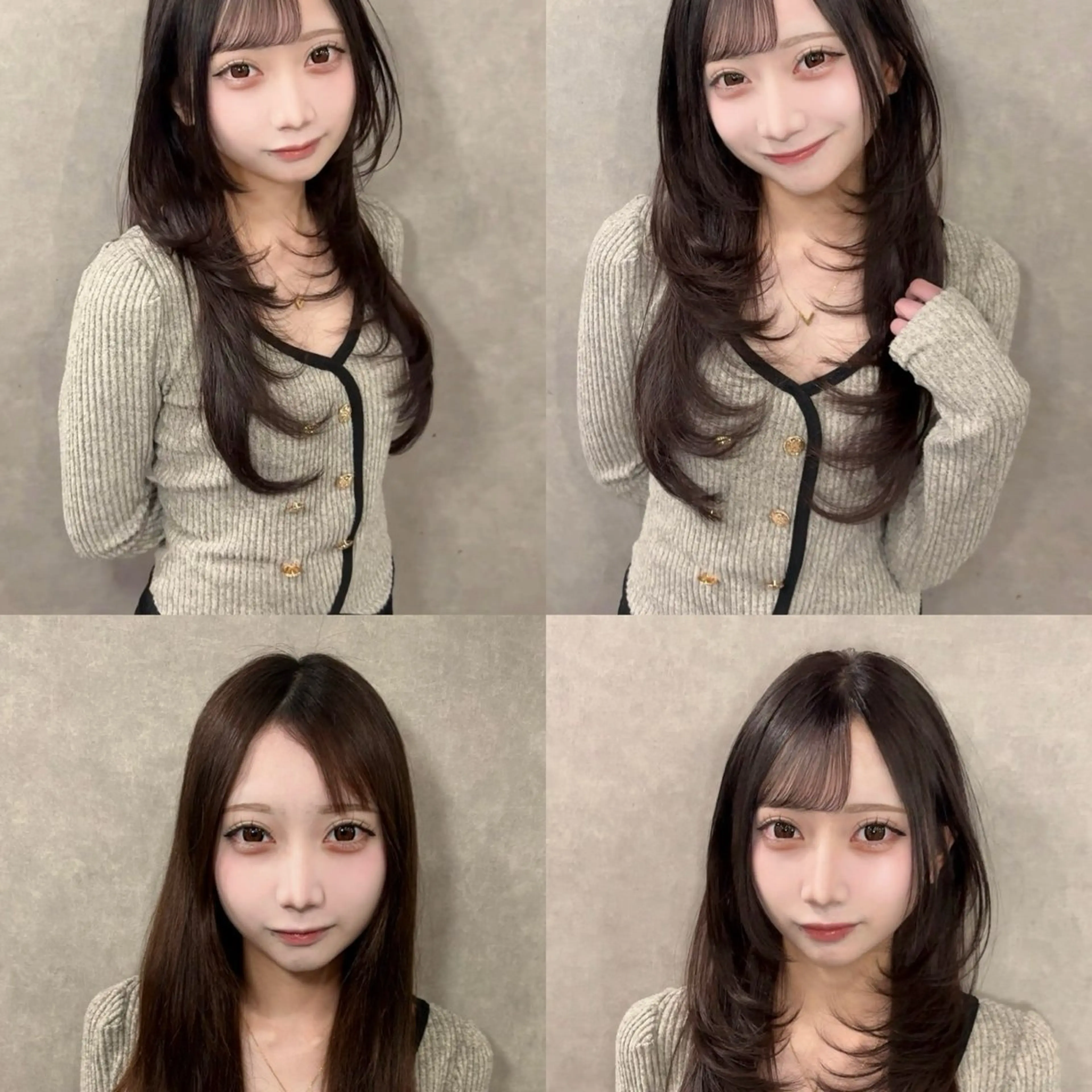 ロング くびれヘア 顔周りカット ハイレイヤー 韓国風ヘア レイヤーカット カット トリートメント がわ/ハイレイヤー /ハイトーンカラーのヘアスタイル