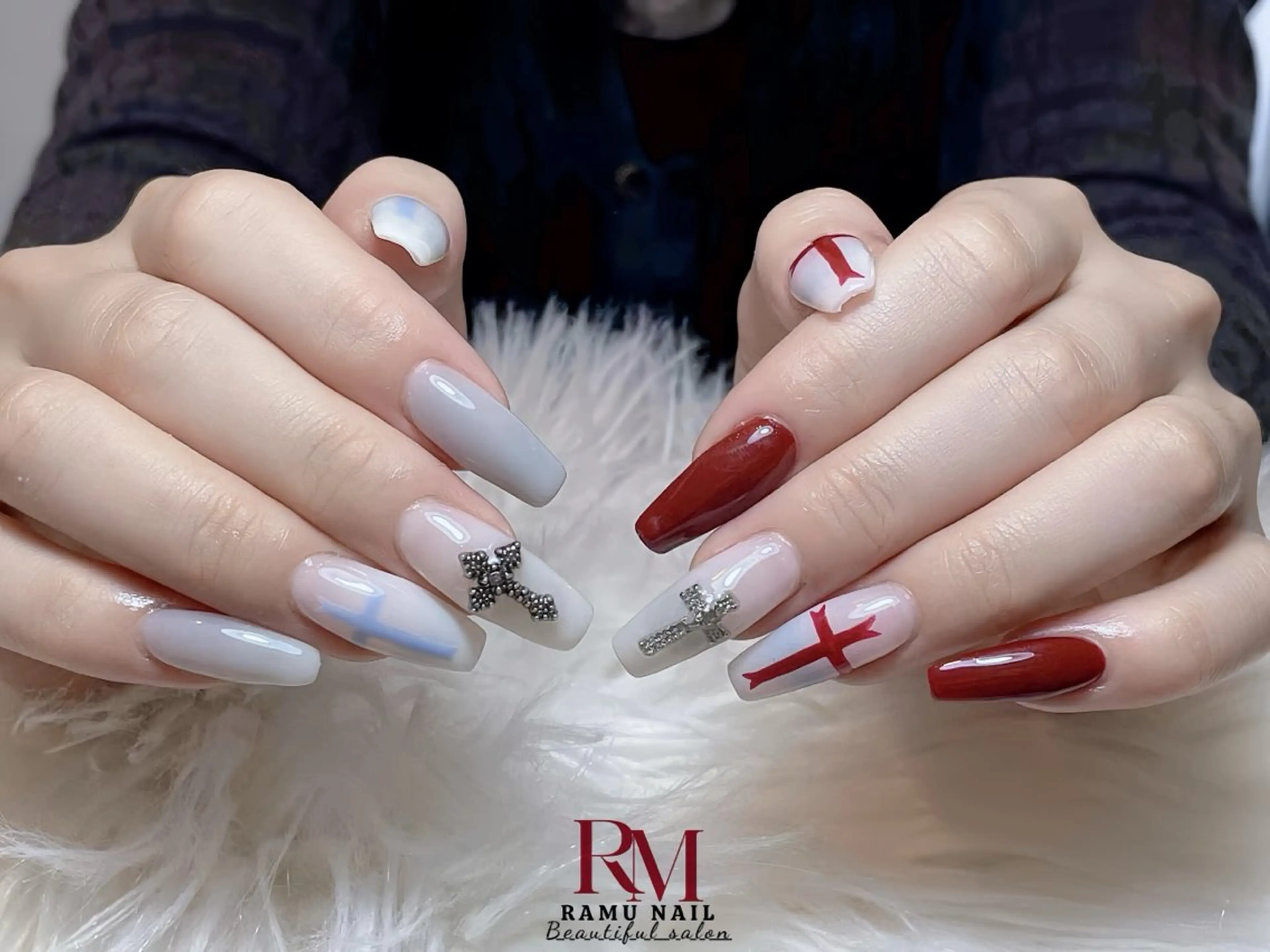 ネイル アートネイル チークネイル 長さ出し フレンチネイル グラデーション ハンドネイル RAMU_Nail 池袋店のネイルデザイン