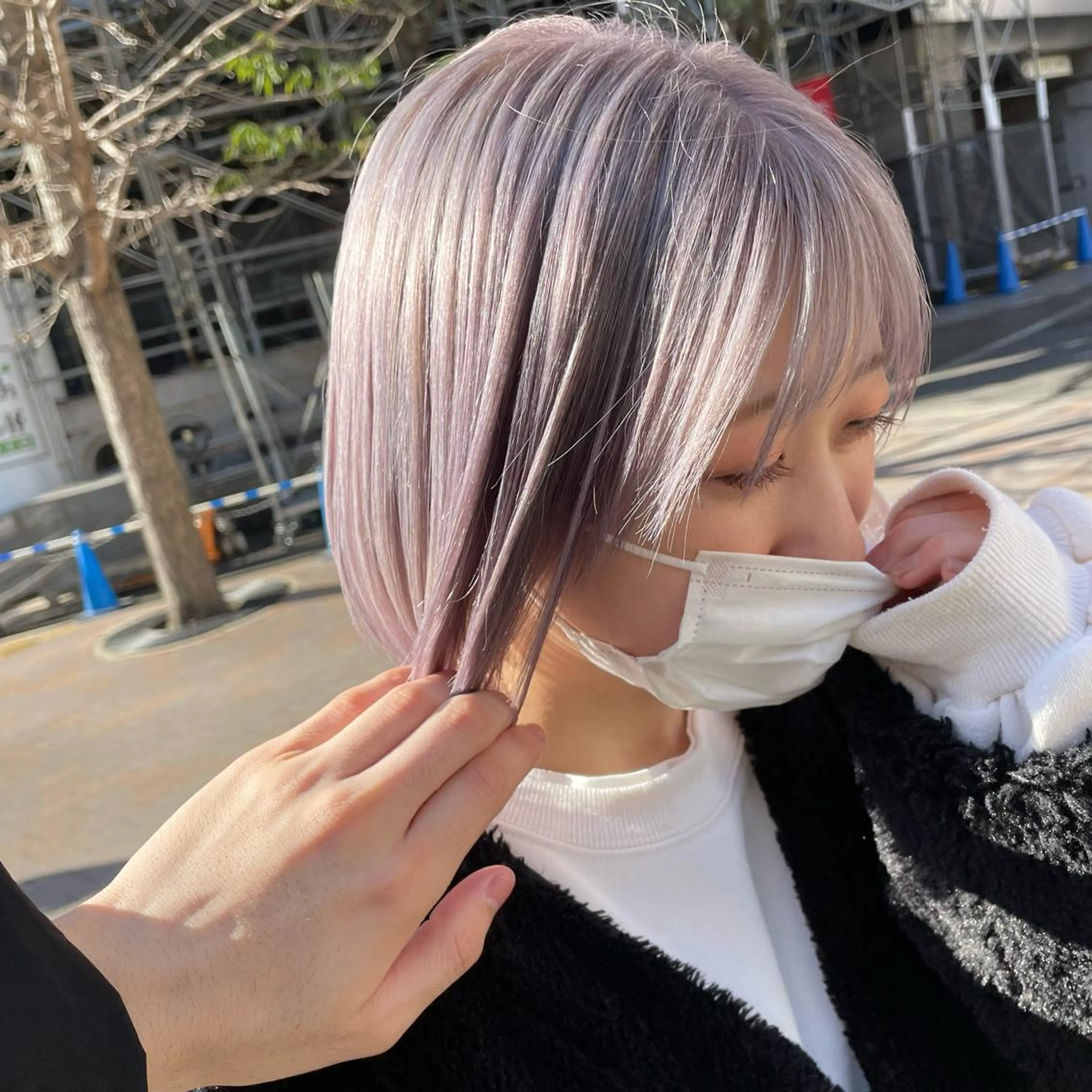 ショート パープルカラー 髪質改善/ 縮毛矯正/相原聡のヘアスタイル