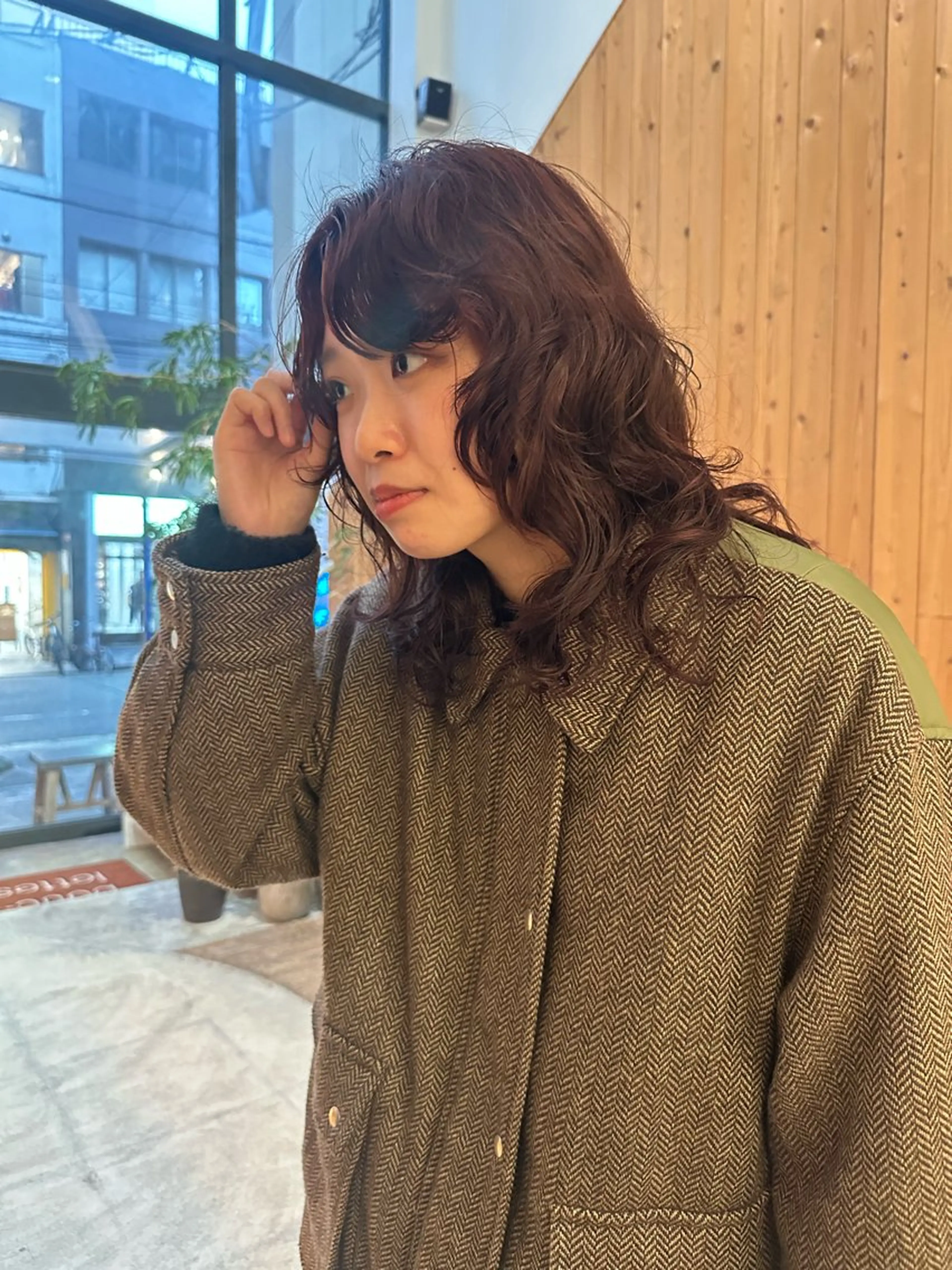 ミディアム カラー パーマ 中野 ちよのヘアスタイル