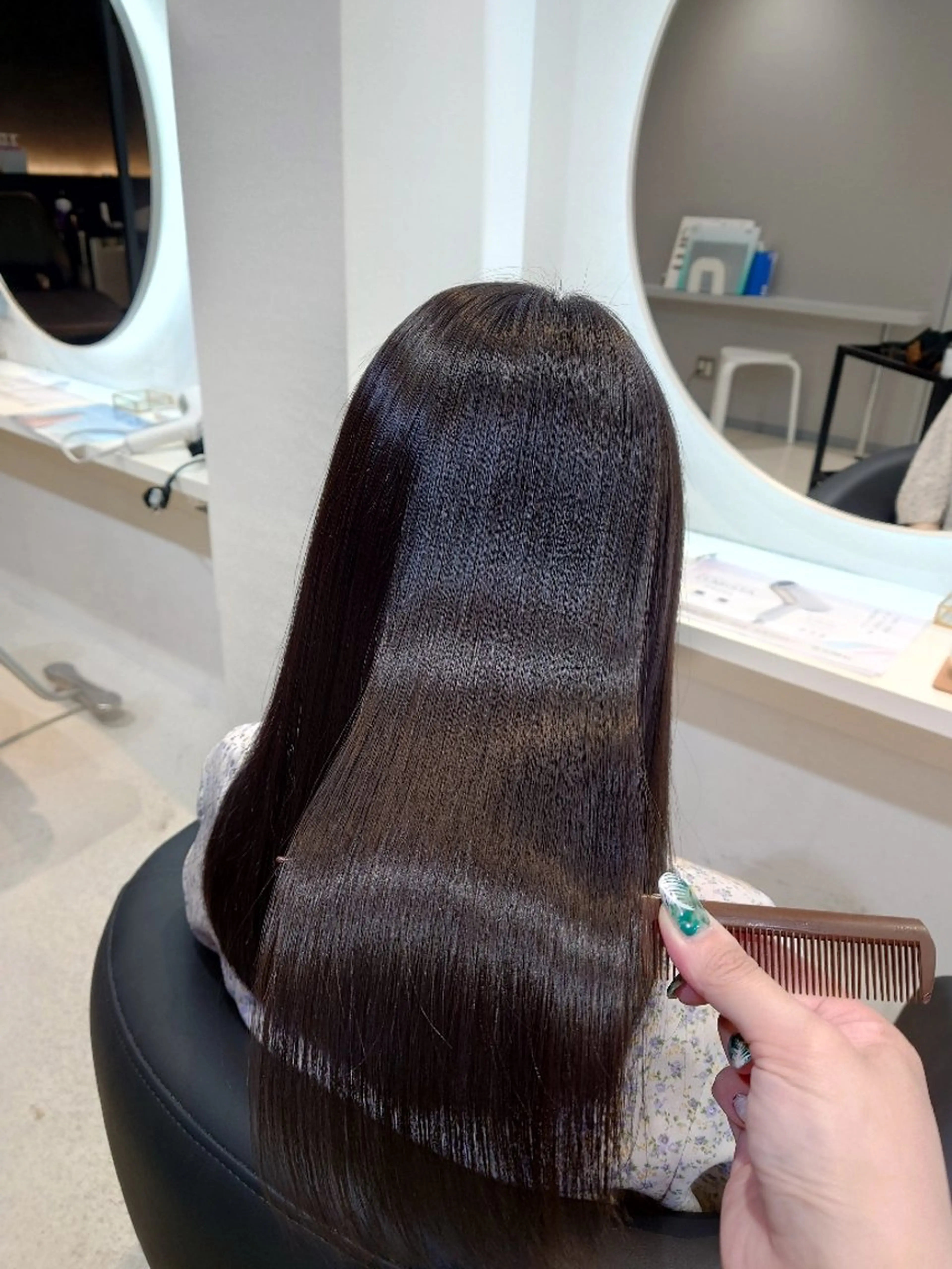 セミロング くせ毛 髪質改善 トリートメント 酸性ストレート ブリーチ縮毛矯正/ 髪質改善💎中野紀恵のヘアスタイル